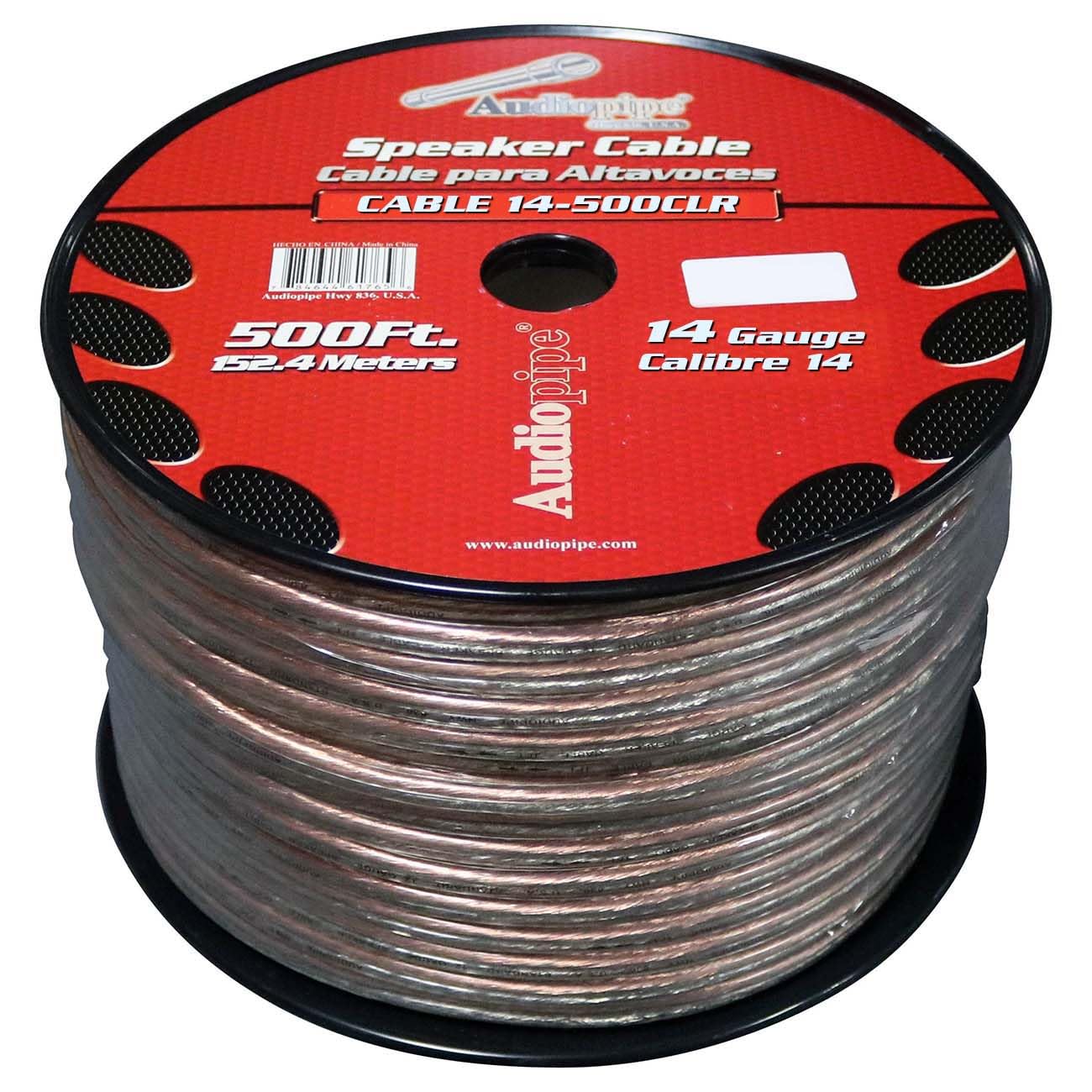Nippon CABLE 14 Gauge 500ft Clear Audio Speaker Wire - High-Quality 14GA Clear Copper Cable for Car Audio, Home Theater, and Stereo Systems - Perfect for DIY Audio Installations and Professional Sound Setups