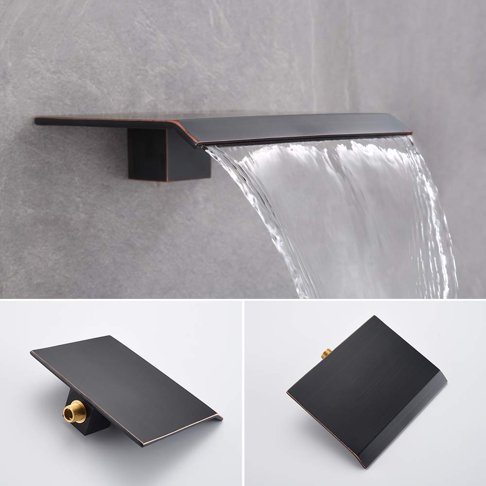 3-Function Square Shower Faucet Set with 12 Inch Rain Shower Head & Handheld - Oil Rubbed Bronze Finish for Luxurious Bathroom Upgrade | Perfect for Master Bath, Spa-Like Experience & Modern Home Renovation
