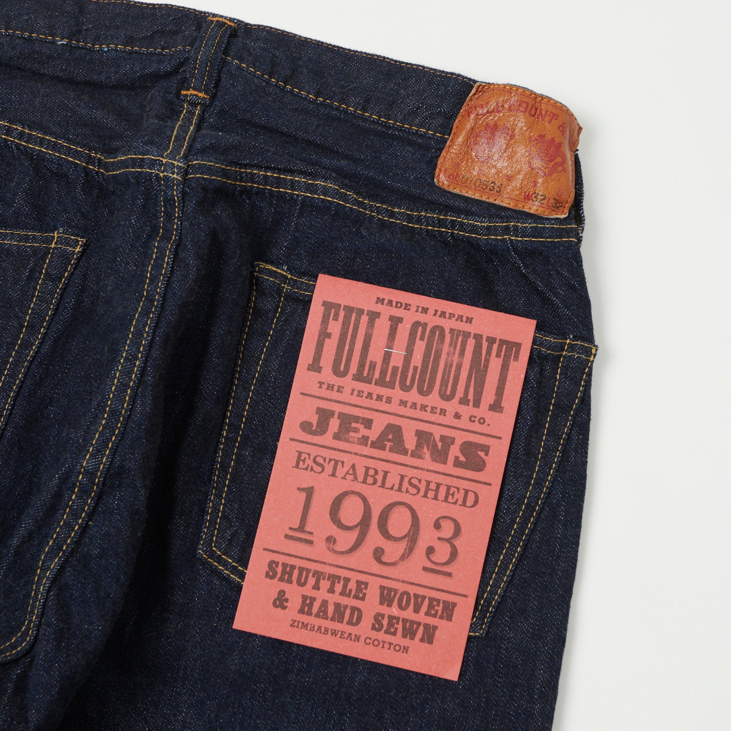 Full Count 0105SSW 11.5oz Super Smooth Wide Straight Jeans - Plain Pocket Design, One Wash Denim for Men | Perfect for Casual Wear, Work & Everyday Outfits