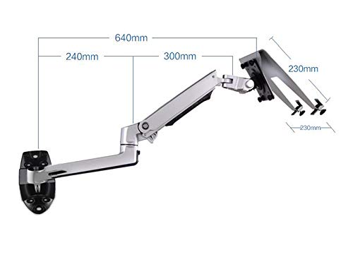 XSJ8012WT Aluminum Alloy Full Motion Laptop Mount Arm - Adjustable Spring Arm Wall Mount for Laptop & Monitor Stand (Black) | Perfect for Home Office, Gaming Setup & Workspace Ergonomics