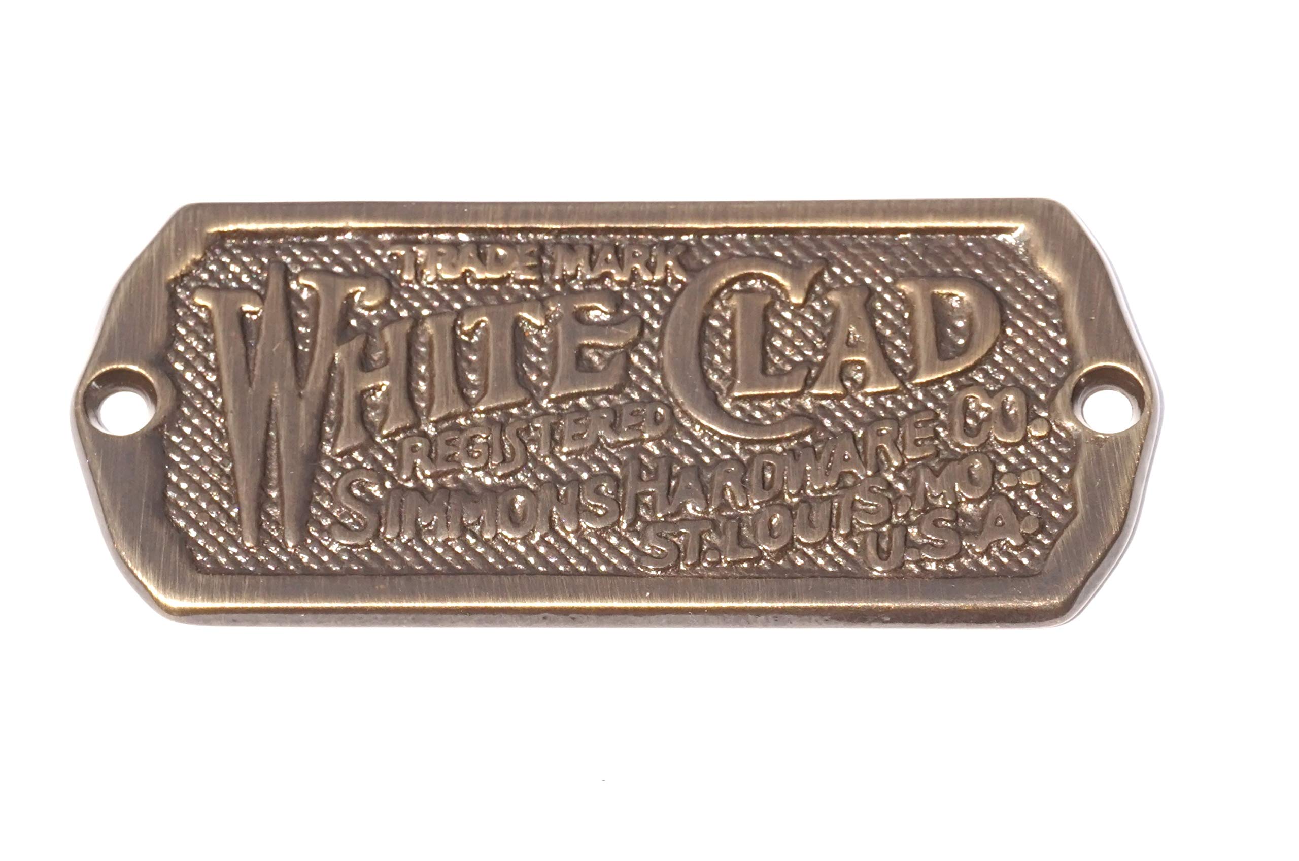 Vintage Ice Box Name Plate - Solid Brass Antique Finish Cabinet Label - Reproduction White Clad Ice Box Hardware - Beautiful Home Decor for Kitchen, Pantry & Vintage Furniture Restoration