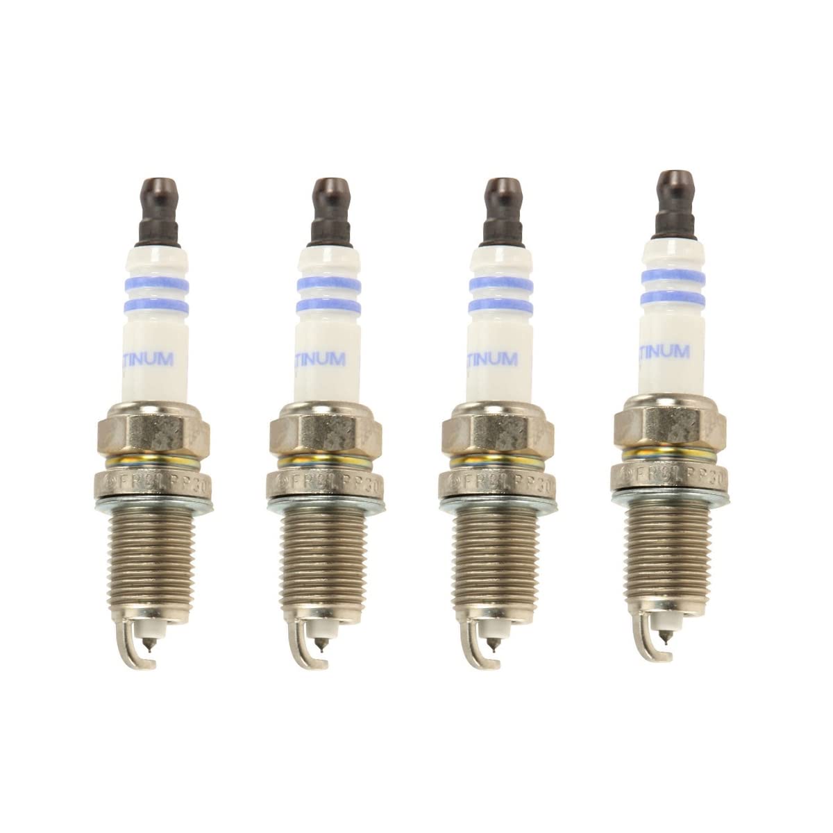 Bosch Platinum Set of 4 Pre-Gapped Spark Plugs - Compatible with Acura, Subaru, Honda, Toyota - Perfect for Engine Performance & Fuel Efficiency