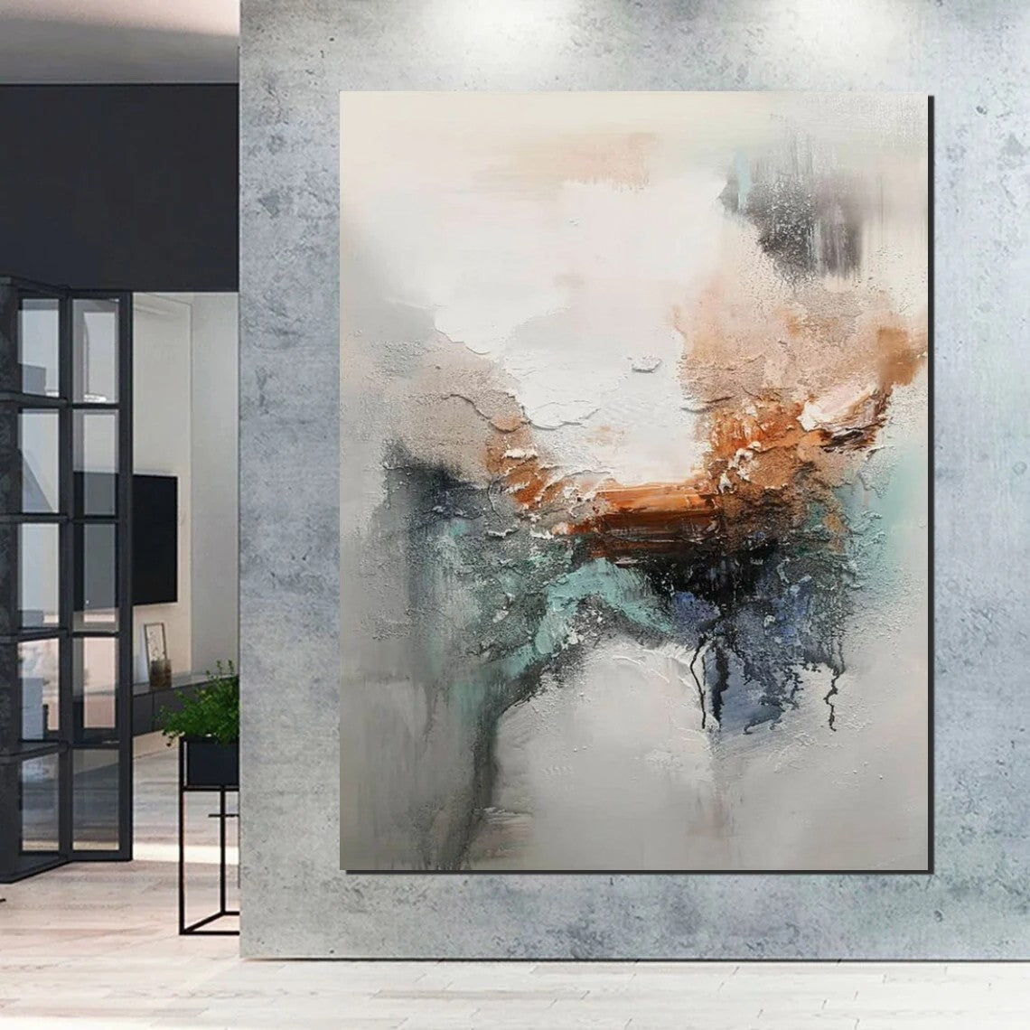 Large Canvas Painting - Acrylic Wall Art for Dining Room & Living Room Decor | Modern Contemporary Artwork | Perfect for Home, Office & Gift Giving