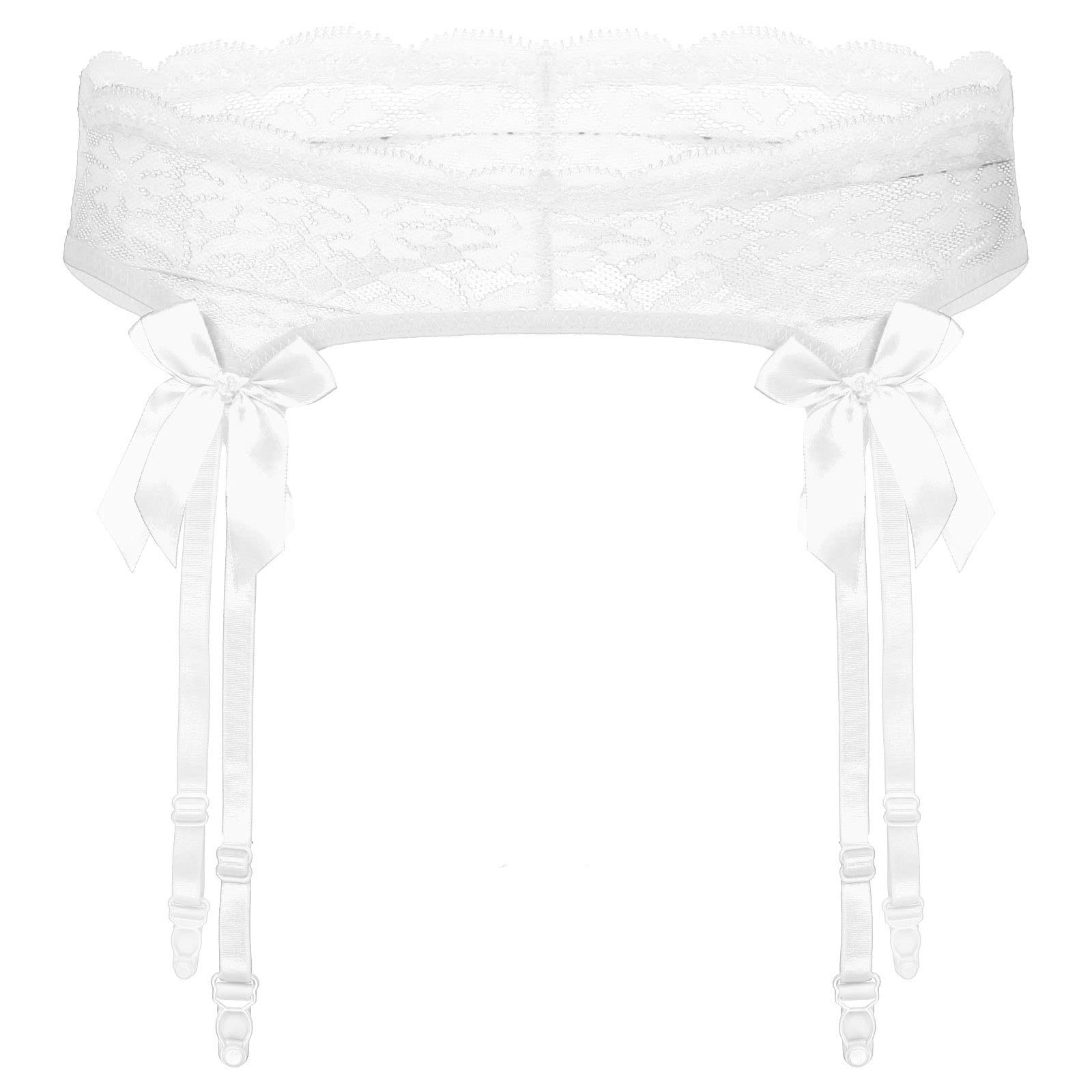 ACSUSS Men's Sheer Lace Suspenders - Adjustable Elastic Waistband Garter Belt with Bowknot for Stockings | Sissy Lingerie | Perfect for Crossdressing, Cosplay & Sensual Nights