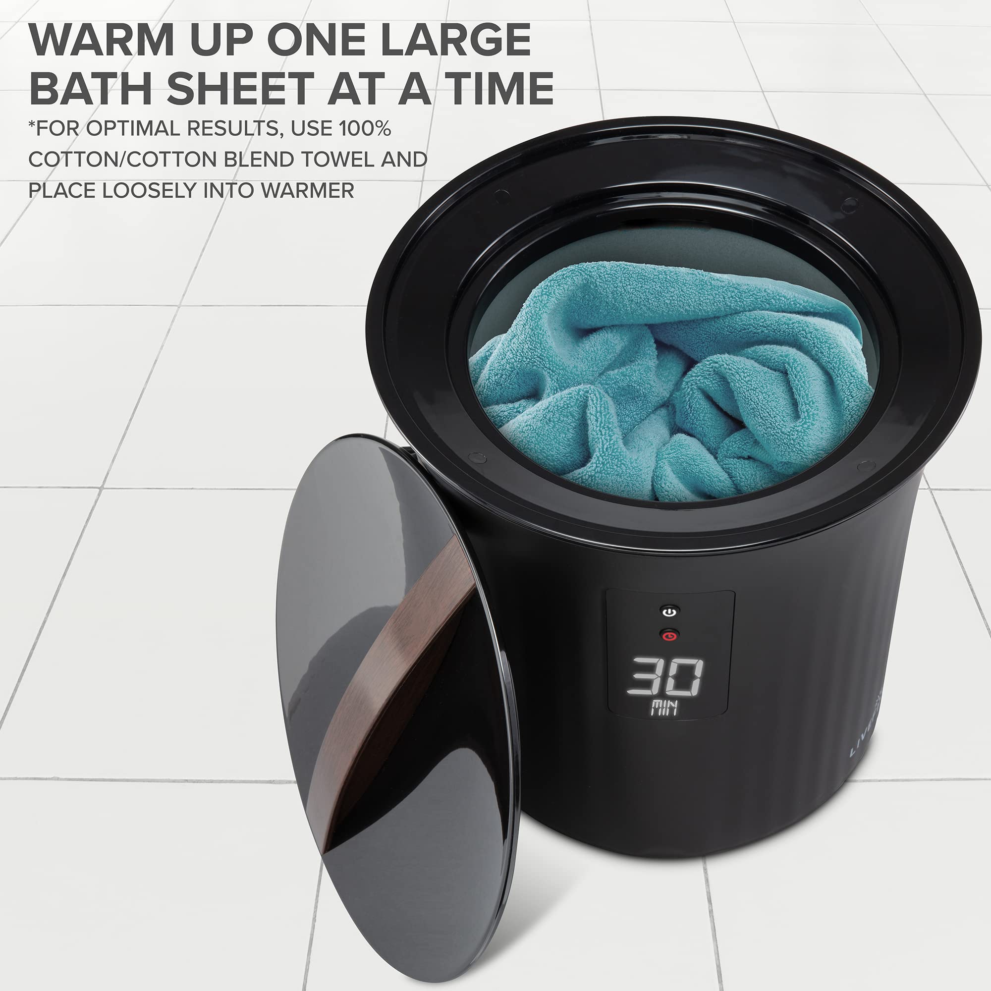Premium Towel Warmer Bucket - Luxury Heated Towel Warmer with LED Display, Adjustable Timer & Auto Shut-Off for 40