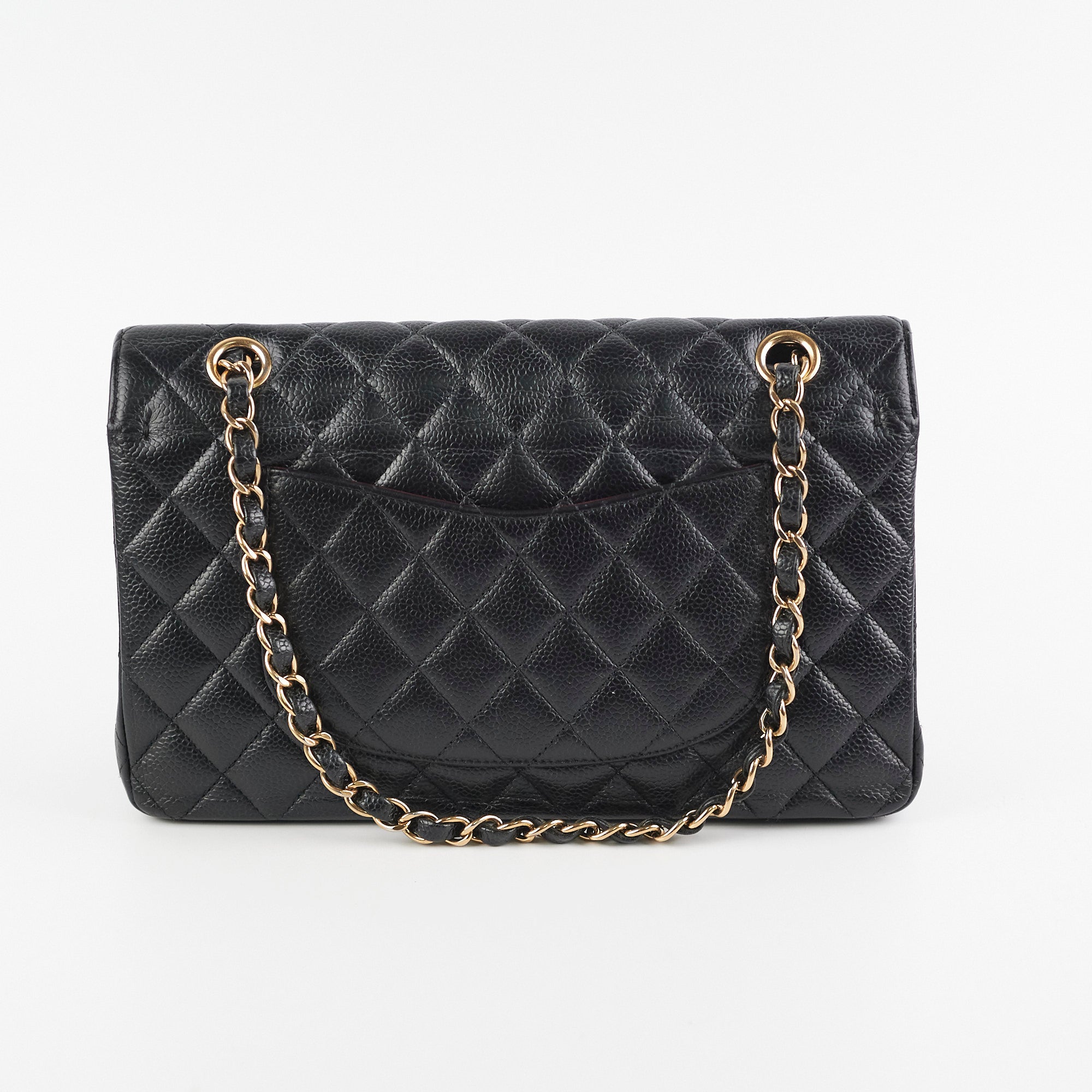 Chanel Medium/Large Caviar Double Classic Flap Black Handbag - Luxury Designer Crossbody Purse for Women | Perfect for Work, Evening Events & Special Occasions