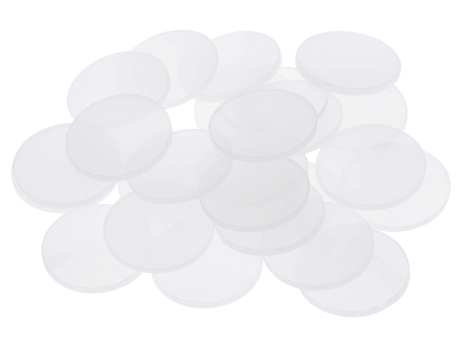 Tupalizy 1 Inch Clear Acrylic Miniature Bases - 25 Pack of 1.5mm Thick Flat Circular Discs for Tabletop Gaming, Terrain Building, Cake Decorating & DIY Crafts - Perfect Game Counters, Mini Stands & Decorative Markers