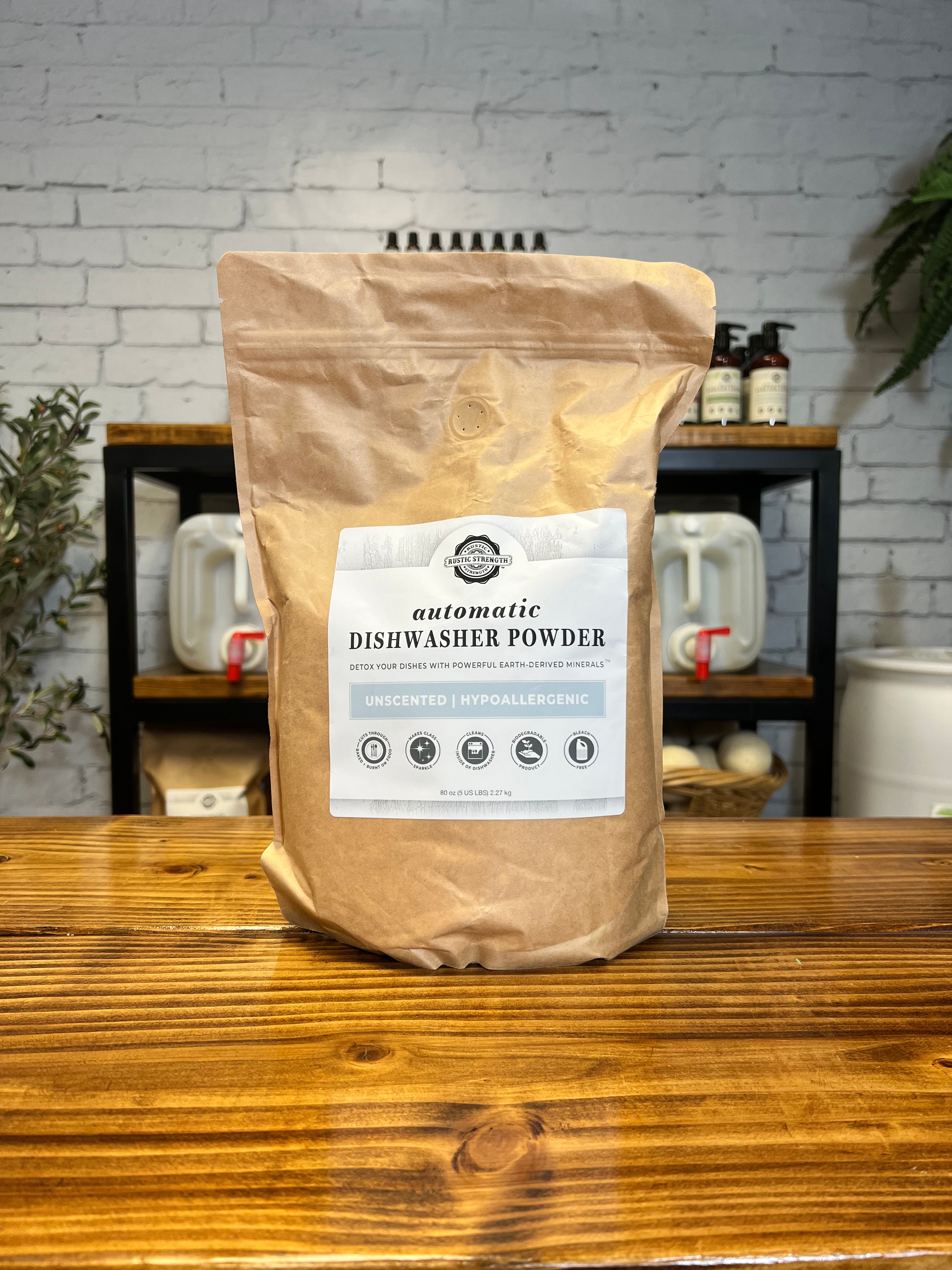 Automatic Dishwasher Detergent Powder - 5 lb Bulk Pack | Fast-Acting & Powerful Cleaning for Sparkling Dishes | Perfect for Home, Restaurant & Commercial Use