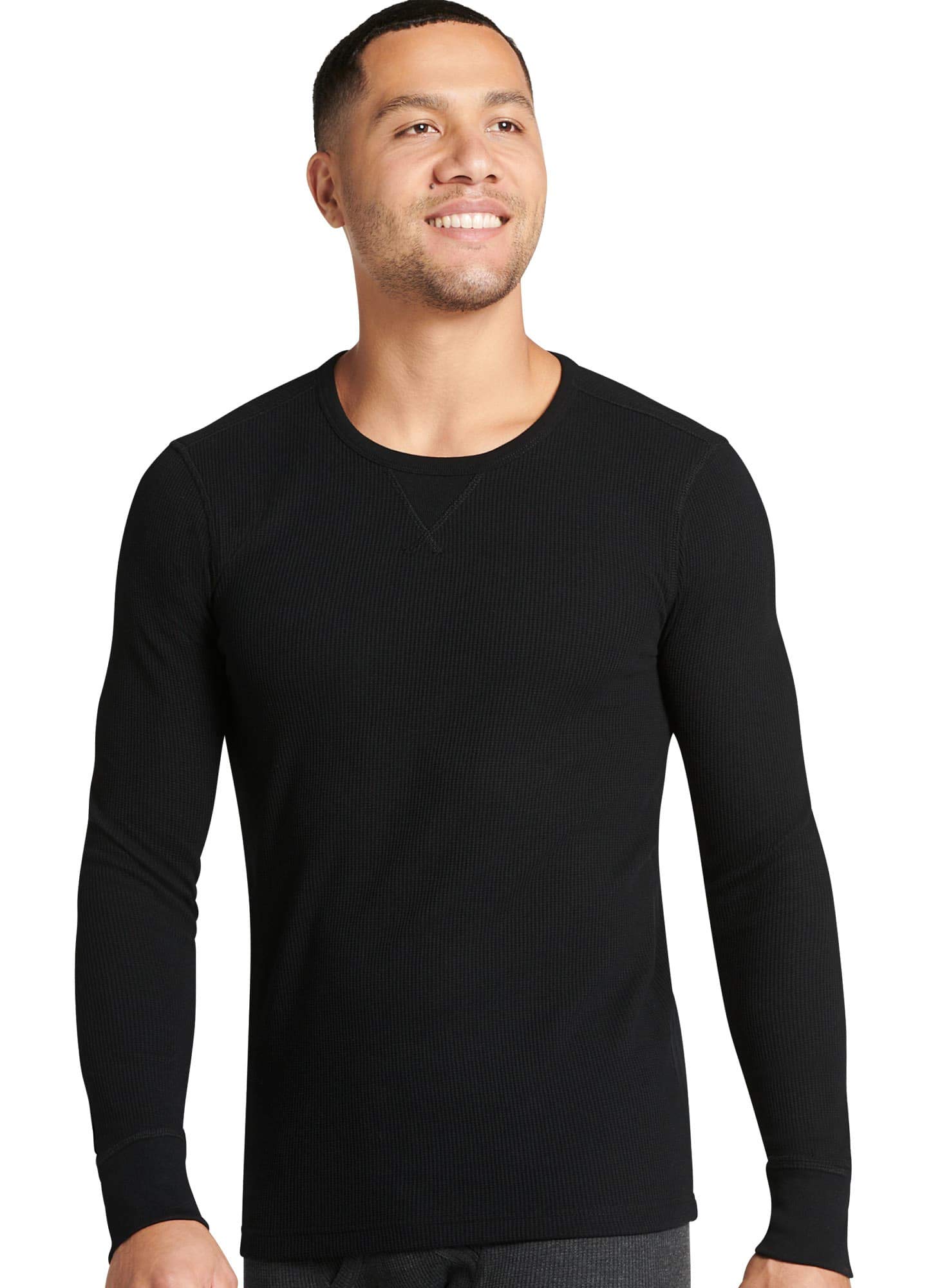 Jockey Men's Long Sleeve Waffle Crew T-Shirt - Soft Cotton Thermal Undershirt for Layering & Cold Weather Comfort