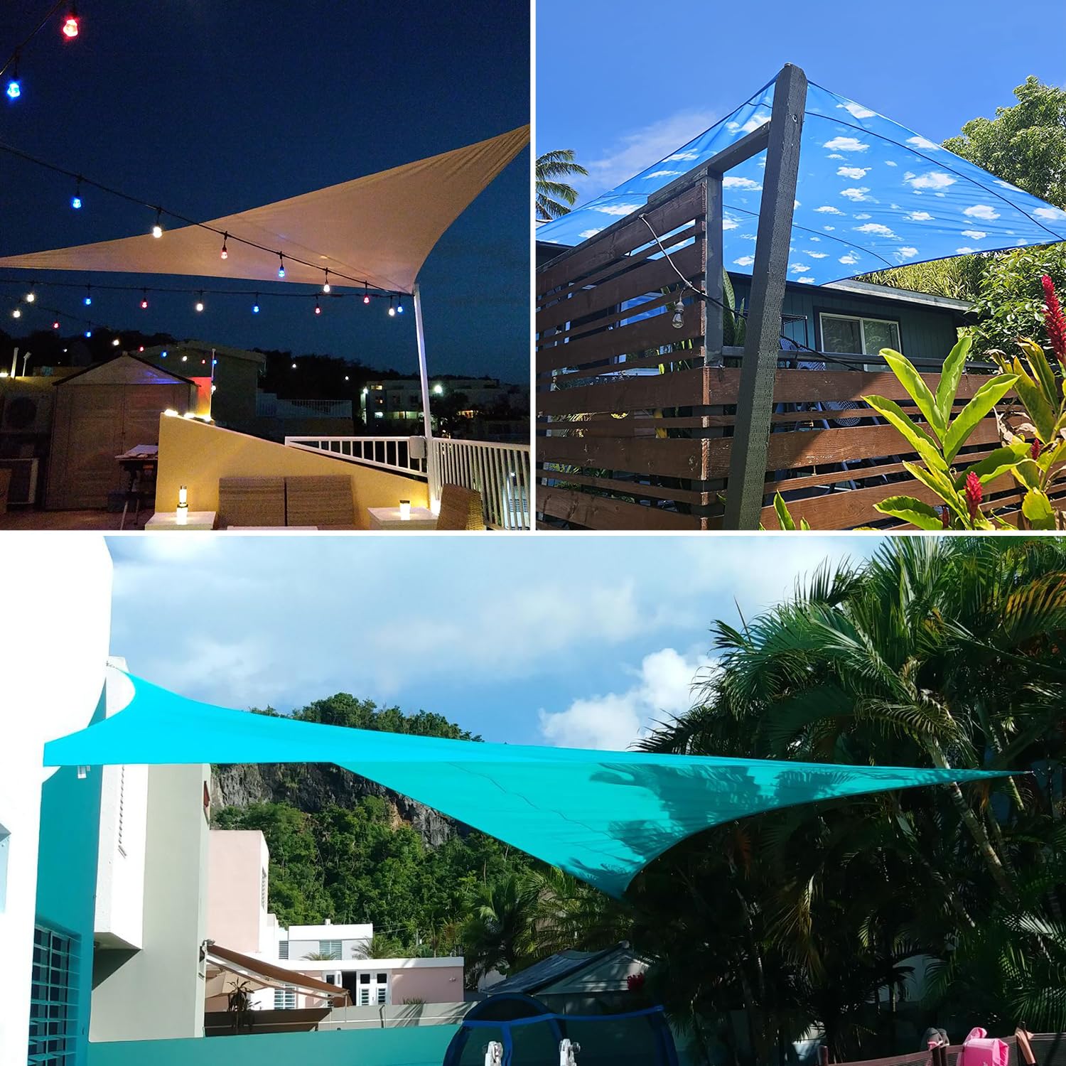6' x 6' x 6' Waterproof Triangle Sun Shade Sail - 95% UV Block Gray Shade Canopy for Patio, Garden, Backyard & Deck | Outdoor Sun Protection & Cooling Solution for Summer Relaxation
