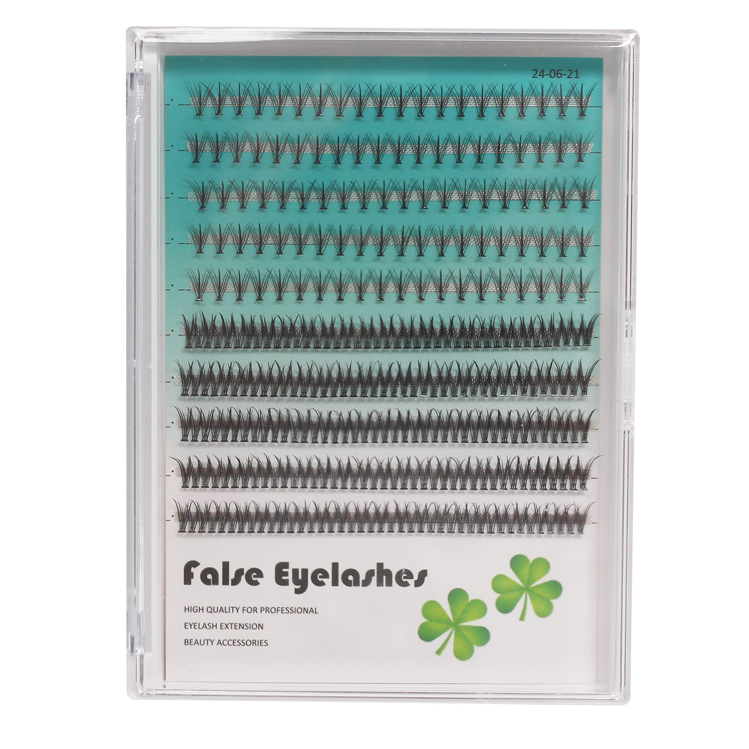 Natural Soft False Eyelashes Cluster - 310 Pcs D Curl Fishtail Flower Fairy Lashes (8-16mm, 2 Style Mixed) for Eye Extension & Grafting | Perfect for Bridal, Party & Daily Makeup Looks