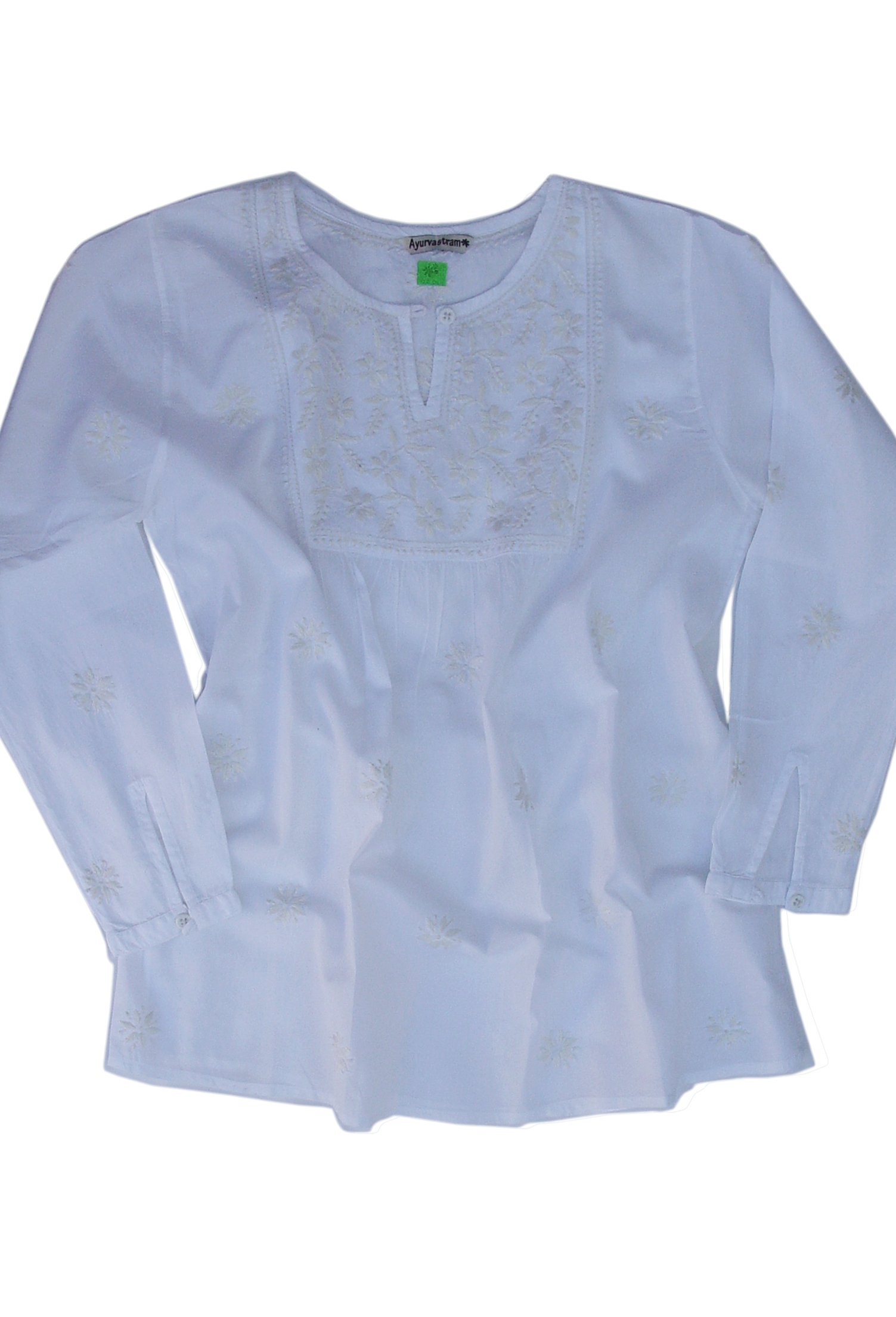 Pure Cotton Hand Embroidered Boho Peasant Blouse Top Tunic for Women | Ayurvastram | Comfortable & Stylish Casual Wear for Summer, Festivals & Beach Outfits