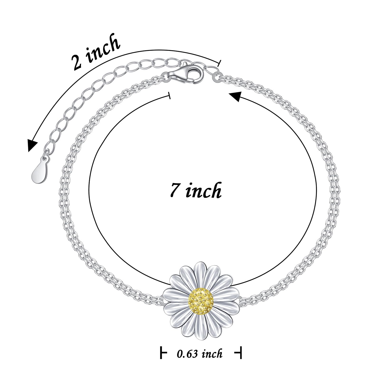 FLYOW 925 Sterling Silver Floral Bracelet for Women | Elegant Flower Design Jewelry | Perfect Birthday Gift for Her | Ideal for Parties, Weddings & Everyday Wear