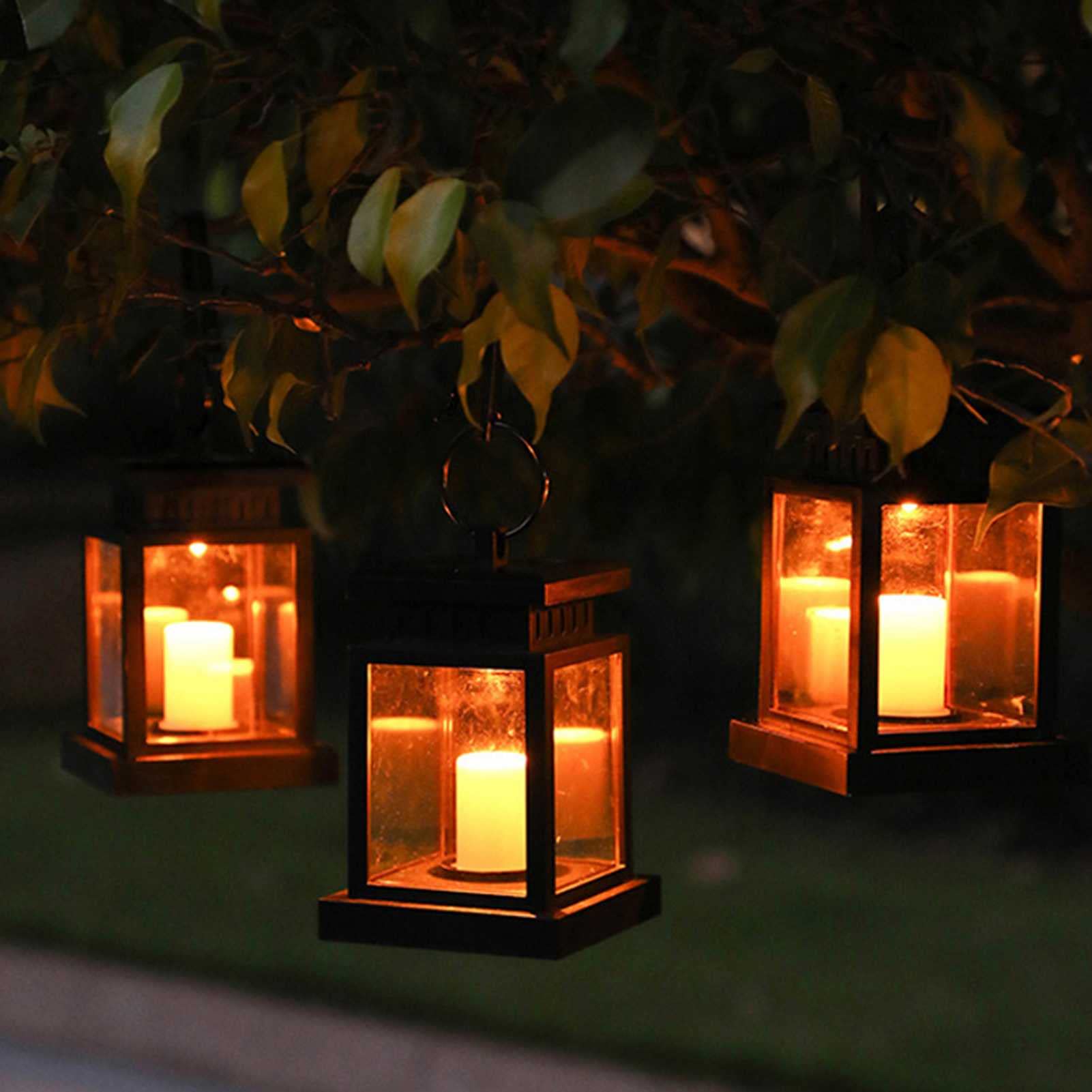 3 Pack Solar LED Outdoor Lanterns - Waterproof Hanging Garden Lights for Patio, Yard, Camping & Lawn Decor - Warm White Decorative Lighting for Parties, Weddings & Outdoor Events