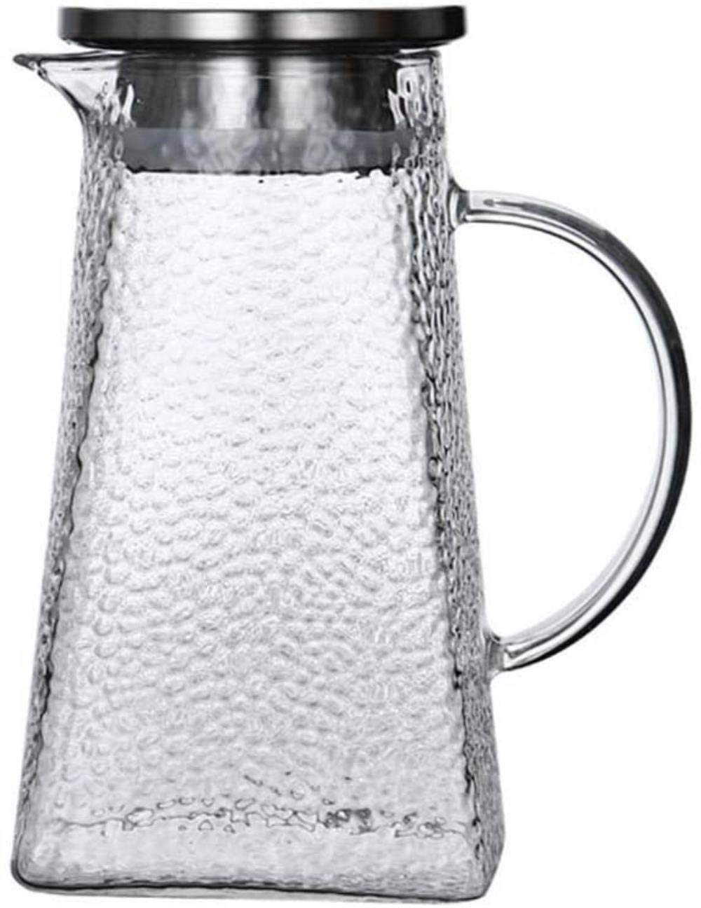 1.8L Heat-Resistant Glass Teapot with Lid - Leak-Proof Flower Design Carafe for Tea & Water - Perfect for Home, Office, and Tea Ceremonies (1800ml)
