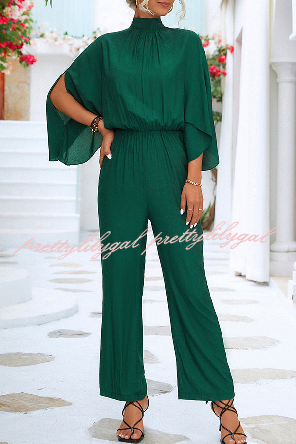 Elegant Solid Color Slit Back Lace Up Hollow Long Sleeve Jumpsuit for Women | Chic Party & Evening Wear | Perfect for Date Night, Cocktail Parties & Special Occasions