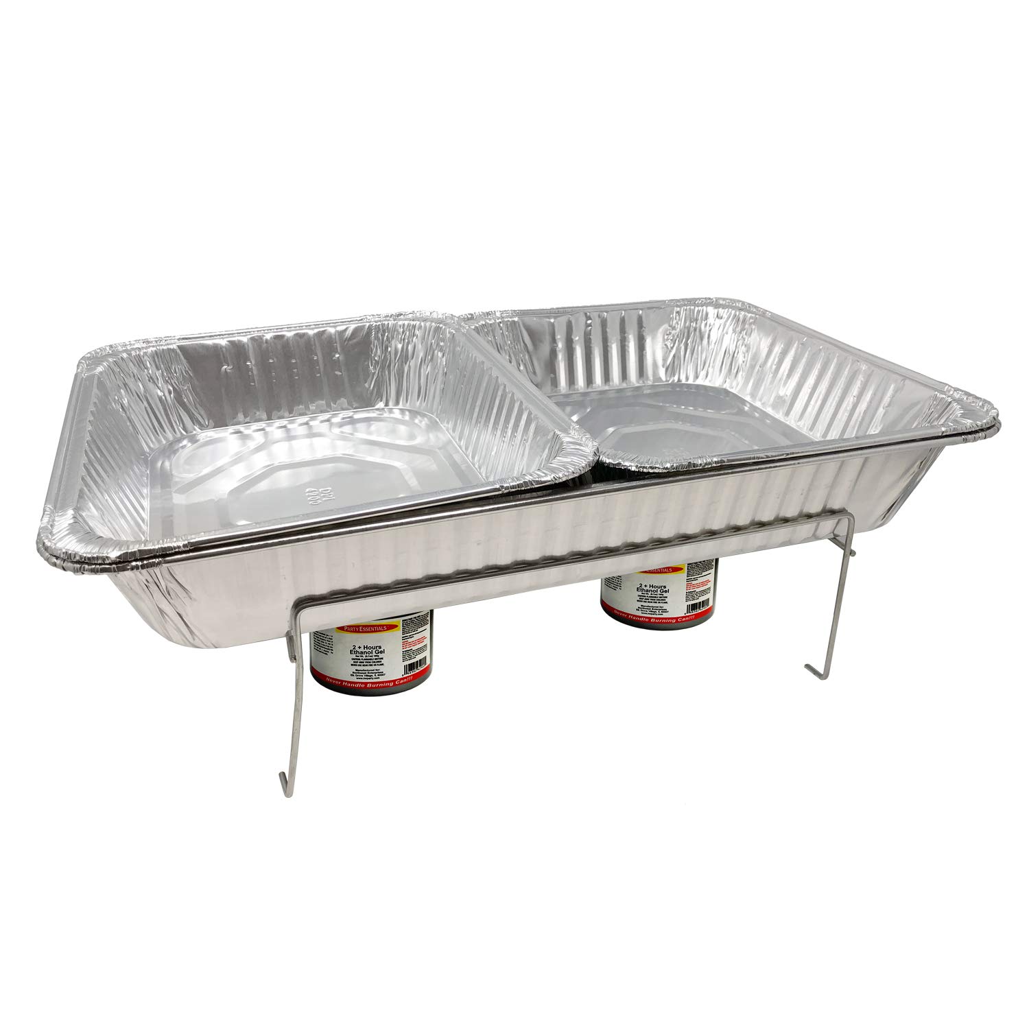 48-Pack SQR1310-48 Chrome Square Buffet Chafing Rack - Wire Food Warmer Stand for Serving Trays | Party Catering, Wedding Buffet, Banquet & Event Supplies
