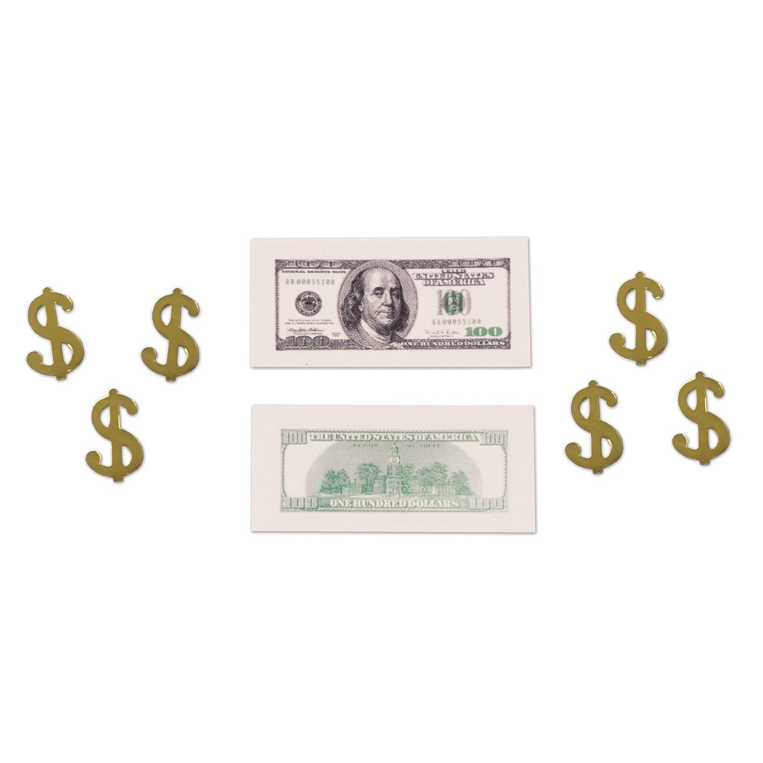 12 Pack Beistle Big Bucks Print Fetti Confetti - 0.5 Oz per Package - Fun Money Themed Party Decorations for Birthdays, Casino Nights & Celebrations