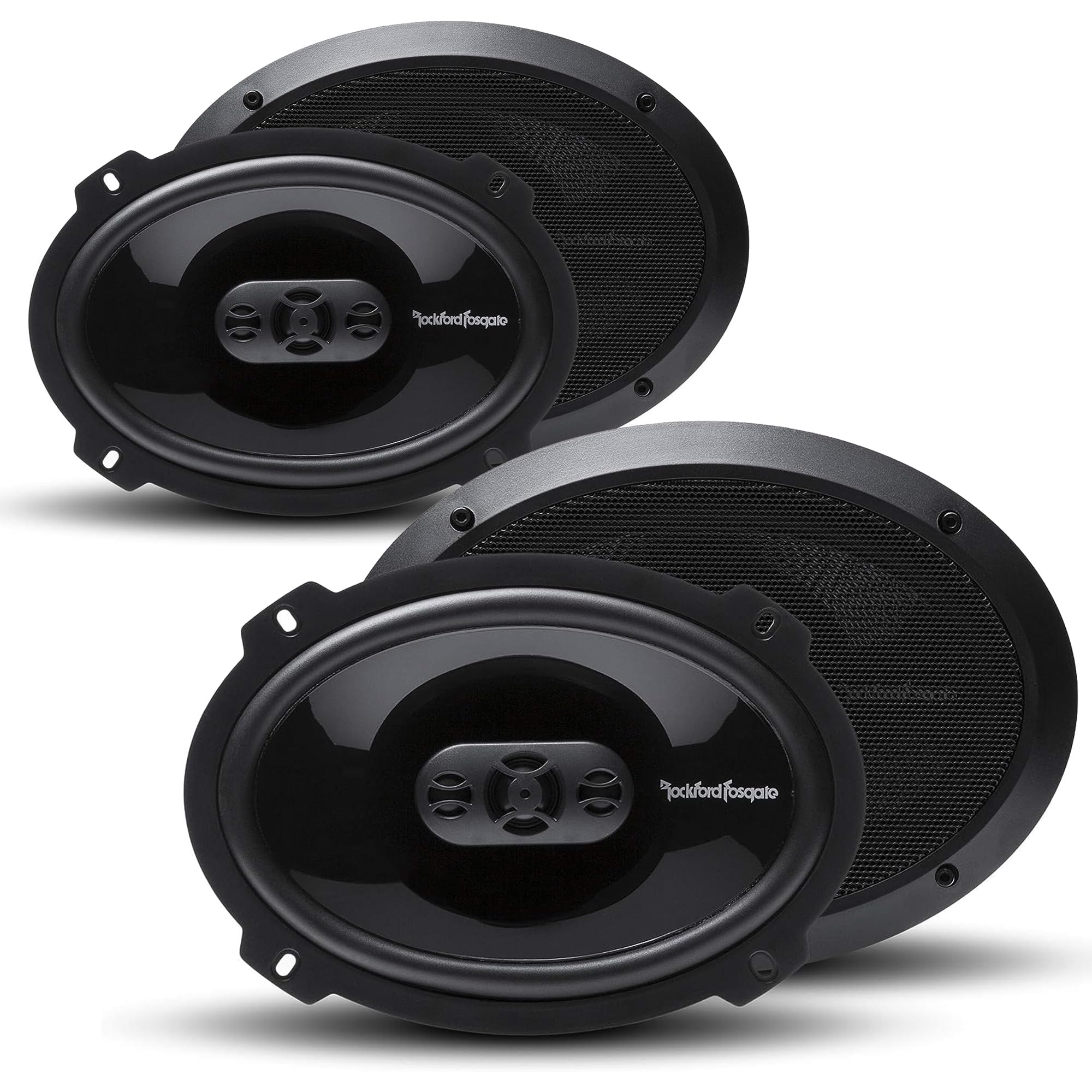 Rockford Fosgate Punch P1694 6x9 4-Way Coaxial Speakers - 2 Pairs (4 Speakers) 300W Peak Power, 150W RMS - Includes Gravity Magnet Phone Holder for Cars, Trucks, and Boats