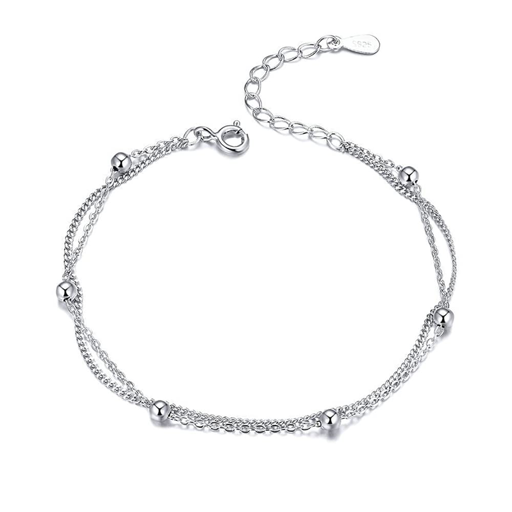 AOFFLY S925 Sterling Silver Adjustable Charm Bracelet for Women & Girls - Elegant Fashion Jewelry Gift for Valentine's Day, Birthday, Anniversary | Perfect for Daily Wear, Date Night, Special Occasions