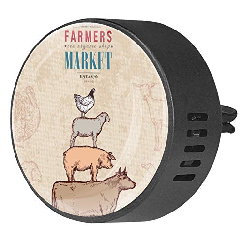 AISSO Custom Farm Animal Print Car Air Freshener - Essential Oil Diffuser & Aromatherapy Vent Clip for Cars, Office, Home | EVA Locket Design for Fresh Scent in Vehicles, Workspaces & Living Areas