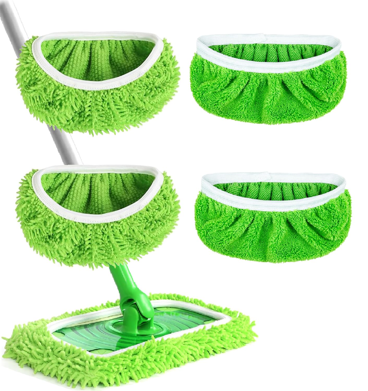 **Reusable Microfiber Mop Pads - 4PCS Washable Wet & Dry Sweeping Cloths for Swiffer Sweeper Refills - Mop Head Replacement for Household Cleaning - Perfect for Hardwood Floors, Tile & Laminate**