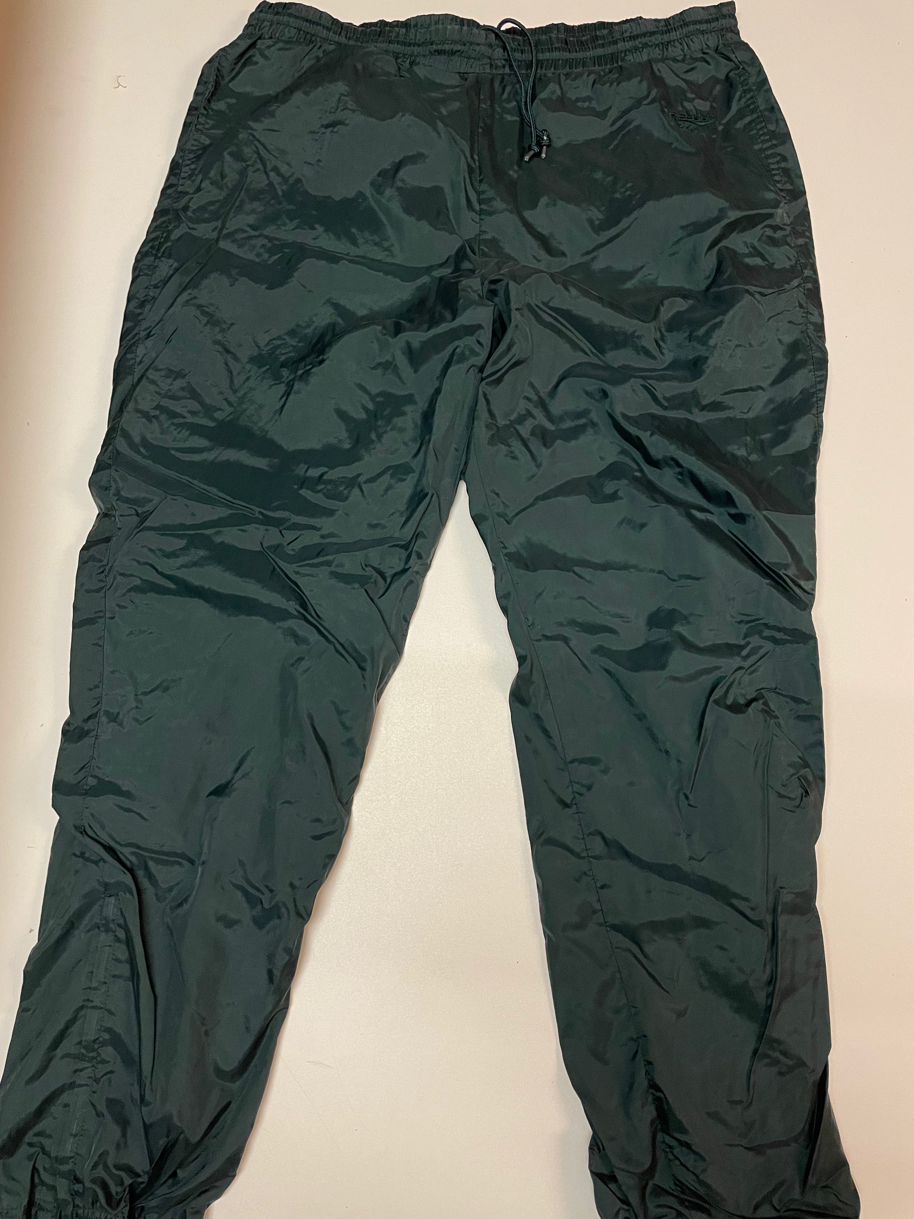 Reebok Vintage Track Pants - Nylon Water-Resistant Joggers, Baggy Fit Style #8791 | Perfect for Casual Wear, Gym, and Street Fashion