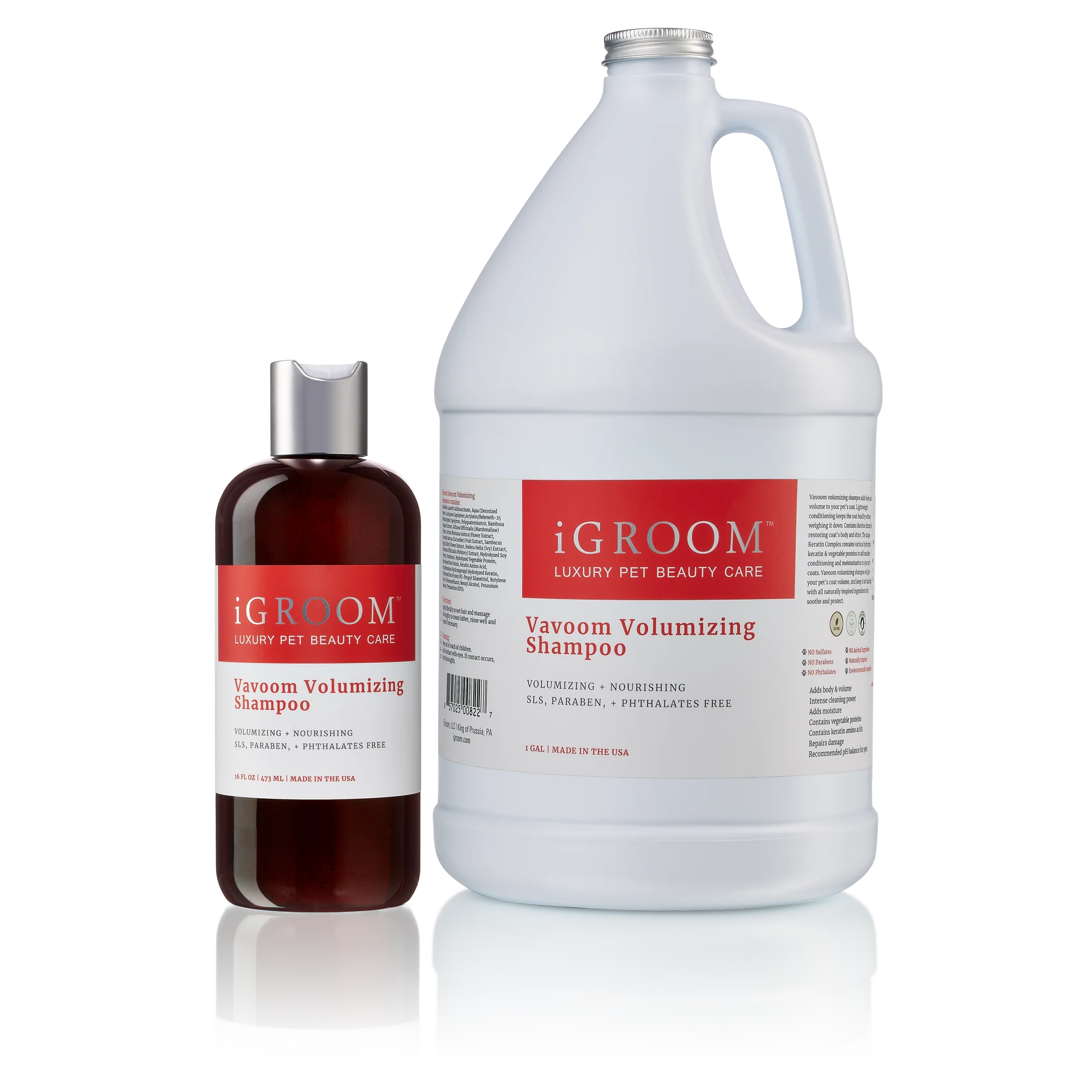 iGROOM Vavoom Volumizing Shampoo for Thick & Full Hair - Sulfate Free & Paraben Free (8oz & 16oz) - Perfect for Daily Use & Salon Quality Results at Home