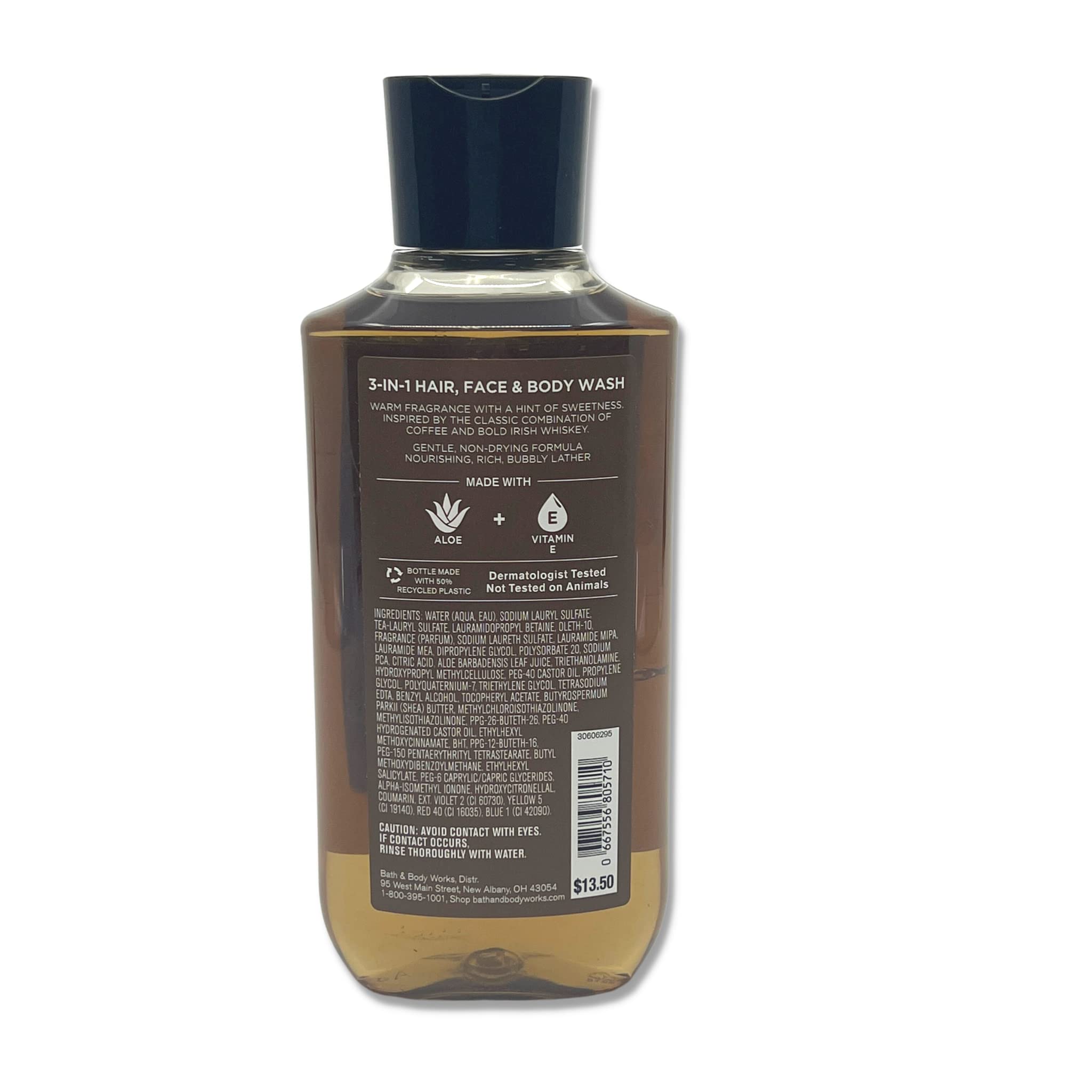 Bath & Body Works Coffee & Whiskey 2-Piece Gift Set - 10oz 3-in-1 Hair Face & Body Wash + 5oz Cleansing Bar | Men's Grooming Kit for Shower & Travel