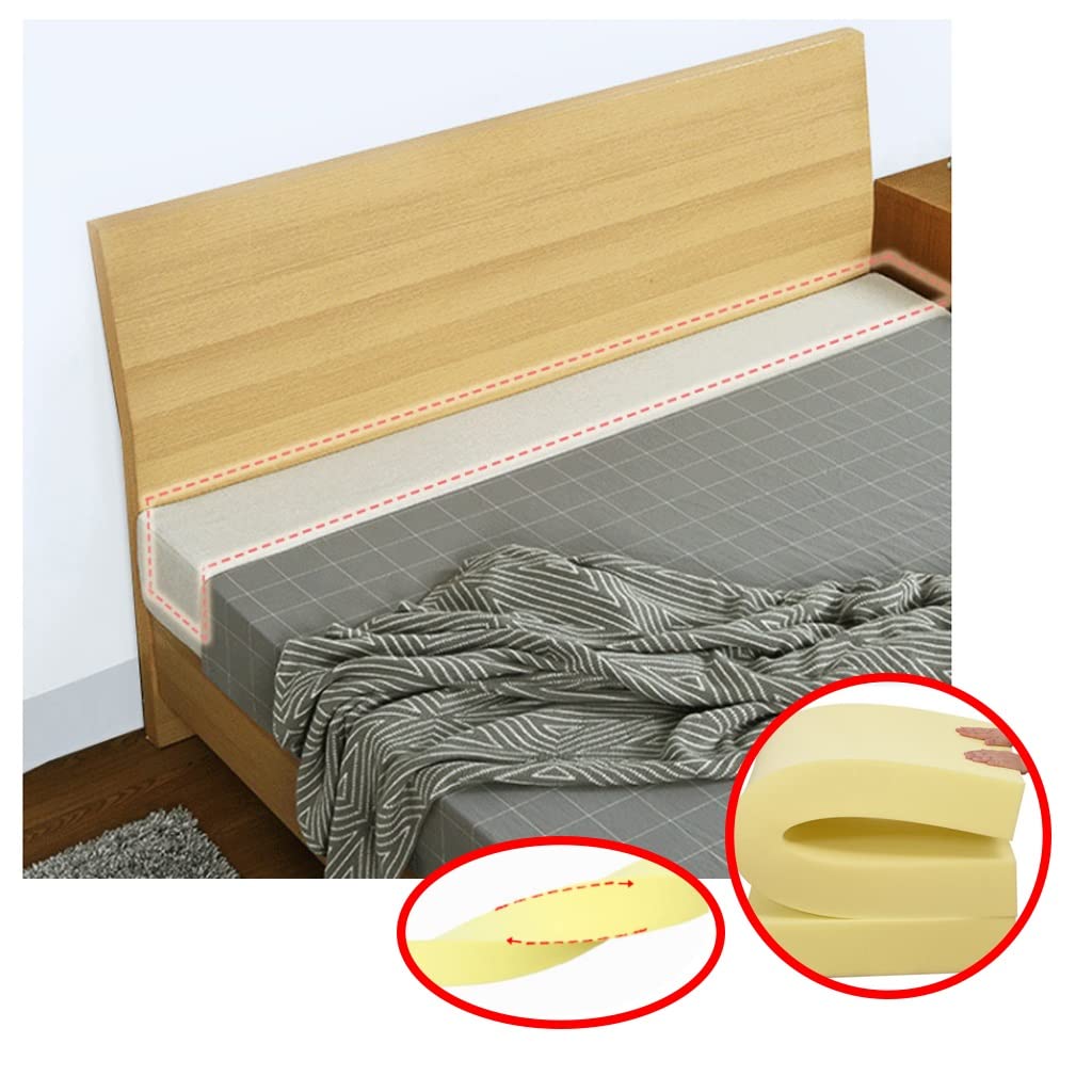 Premium Bed Gap Filler Cushion - 10x18x100cm Beige Headboard Pillow for Single/Double/King Size Beds | Gap Filler for Sofas & Rectangular Beds | Perfect for Back Support & Comfort While Reading/Watching TV in Bed