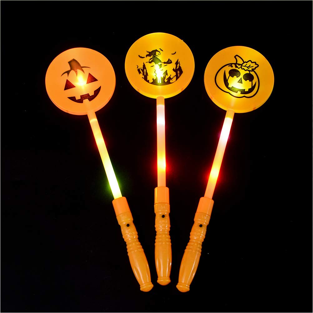 BESPORTBLE 3-Pack Glow Sticks for Babies - Bright Pumpkin Light Sticks for Halloween Decorations, Baby Toys & Child Safety - Perfect for Trick-or-Treating, Party Favors & Nighttime Play