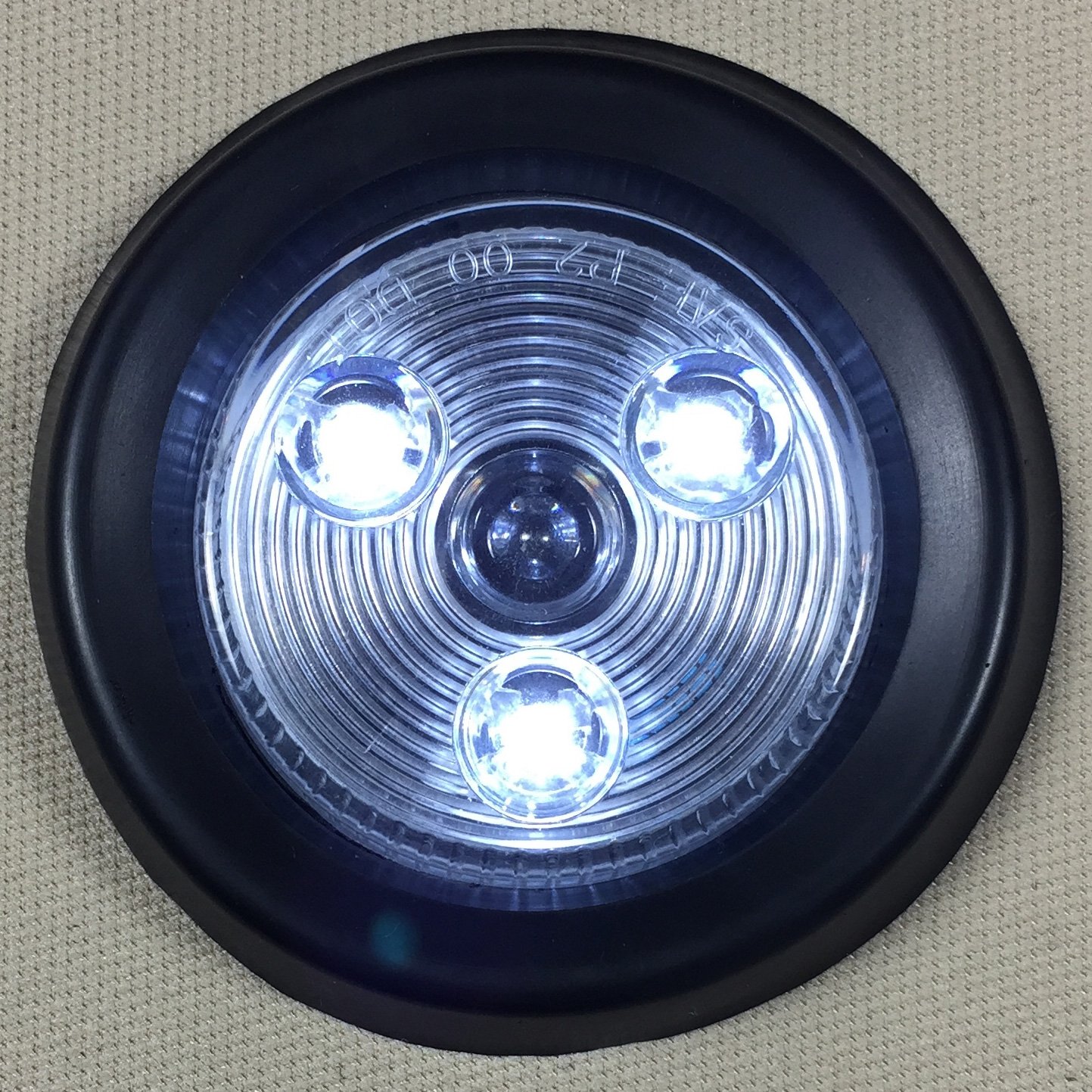 2 Pack Long Haul Clear/White LED 2 Inch Round Reverse Marker Lights for Trailer RV Truck Boat - 12V Waterproof Backup Lights