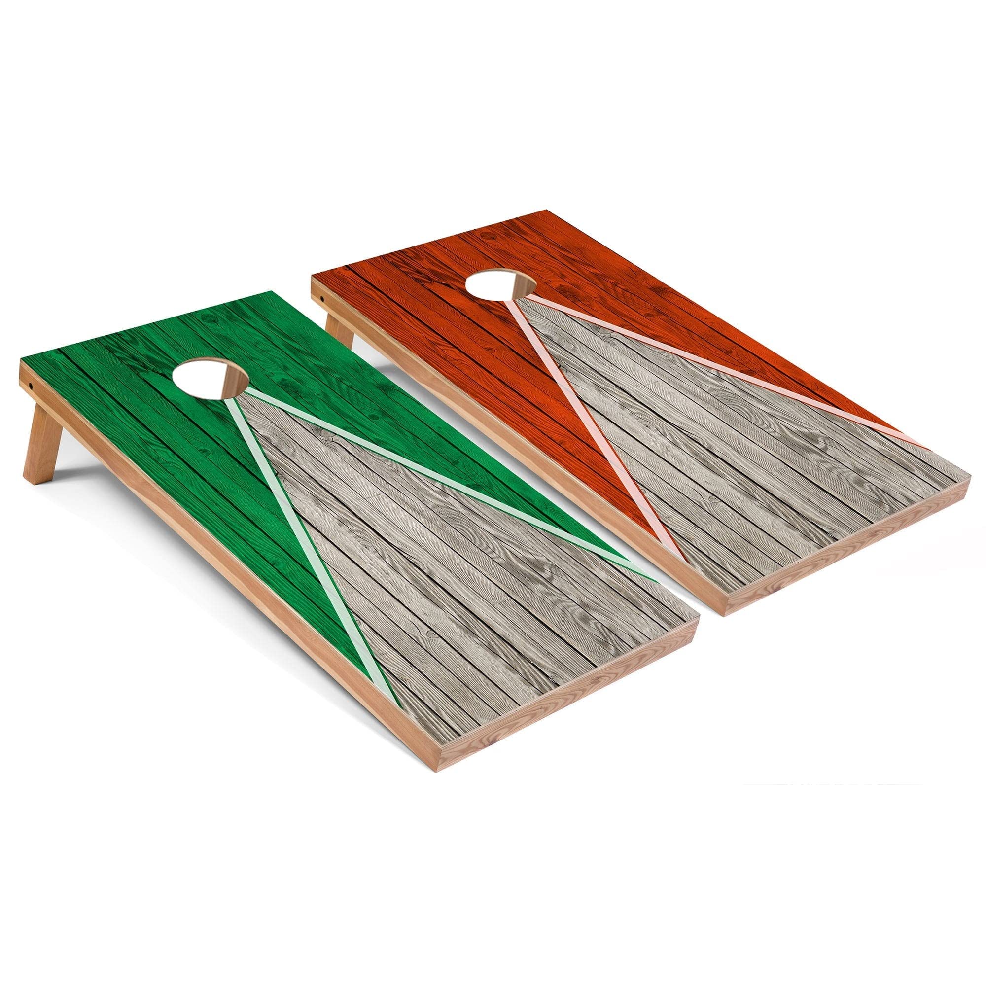 Premium Kelly & Orange Pyramid Regulation 2x4 Cornhole Game Set - 8 All-Weather Bags, 2 Wooden Boards & Carrying Case - Perfect for Backyard BBQs, Tailgating & Outdoor Parties