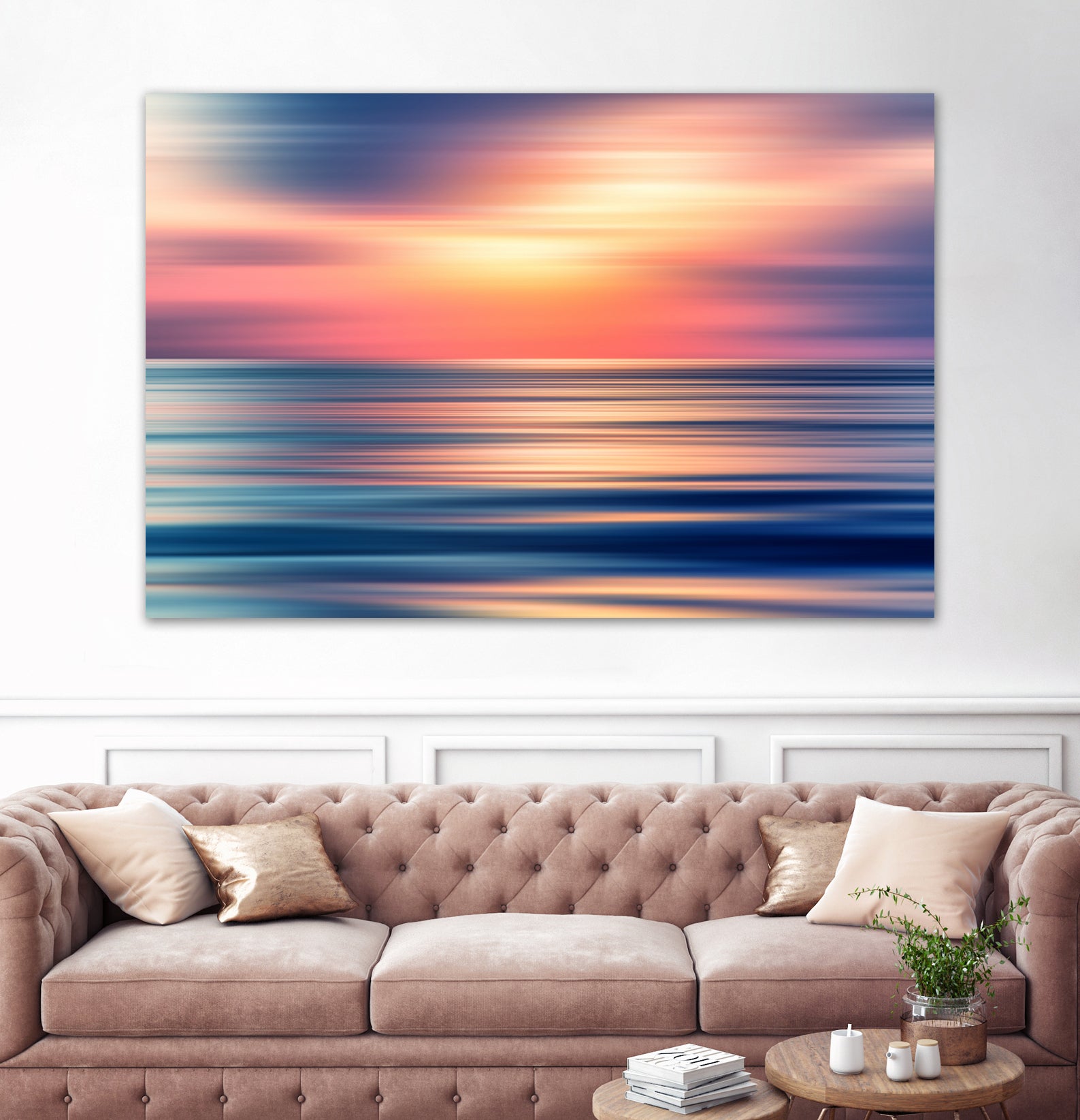 Abstract Sunset II Wall Art - Modern Canvas Painting for Home & Office Decor - Perfect for Living Room, Bedroom, or Office Space