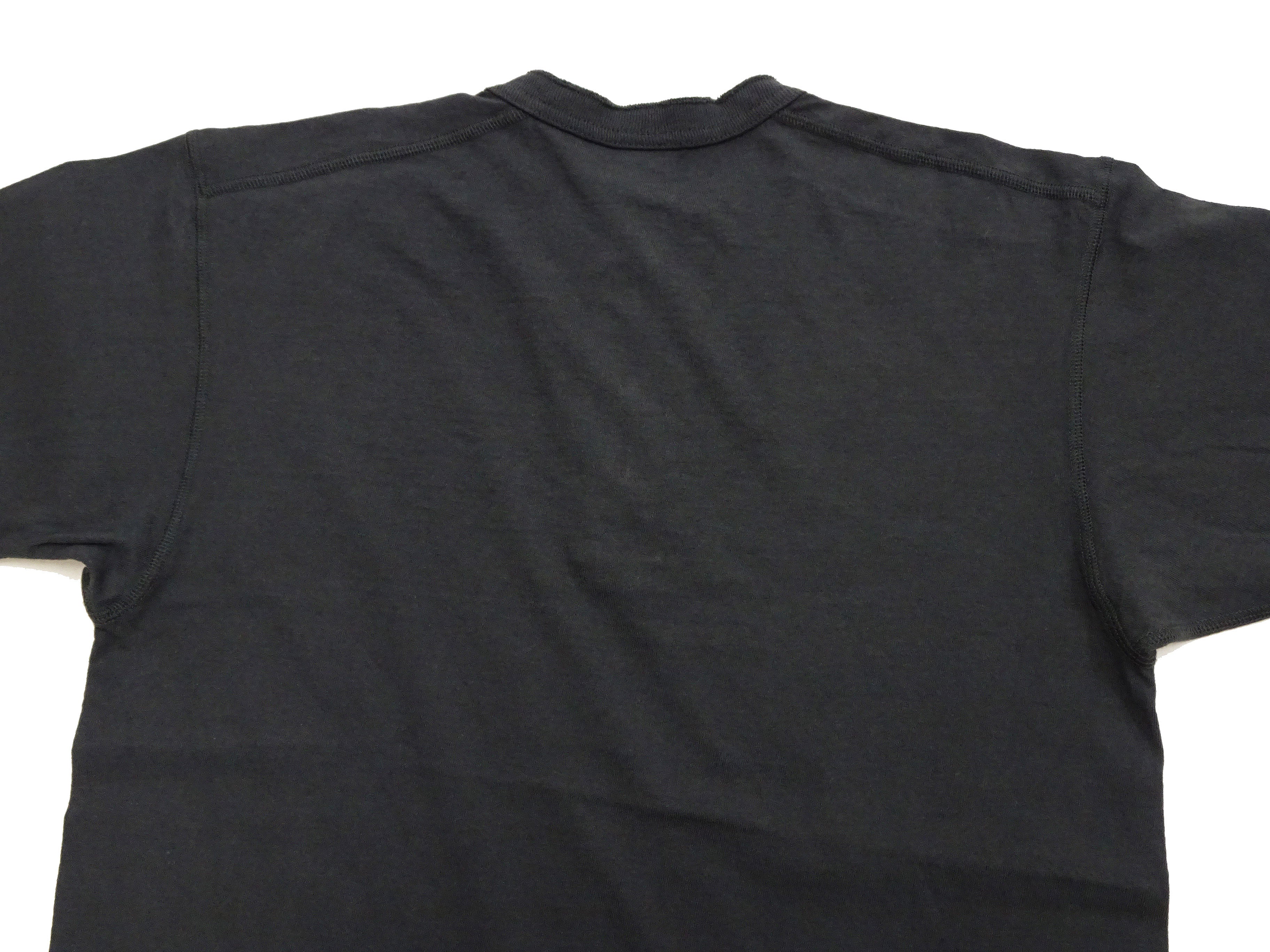 TOYS McCOY Men's Plain Loopwheel Henley T-Shirt | Short Sleeve Tubular Tee | The Great American Hero Union Shirt | TMC2537-030 Faded Black | Casual Wear & Vintage Style Outfit