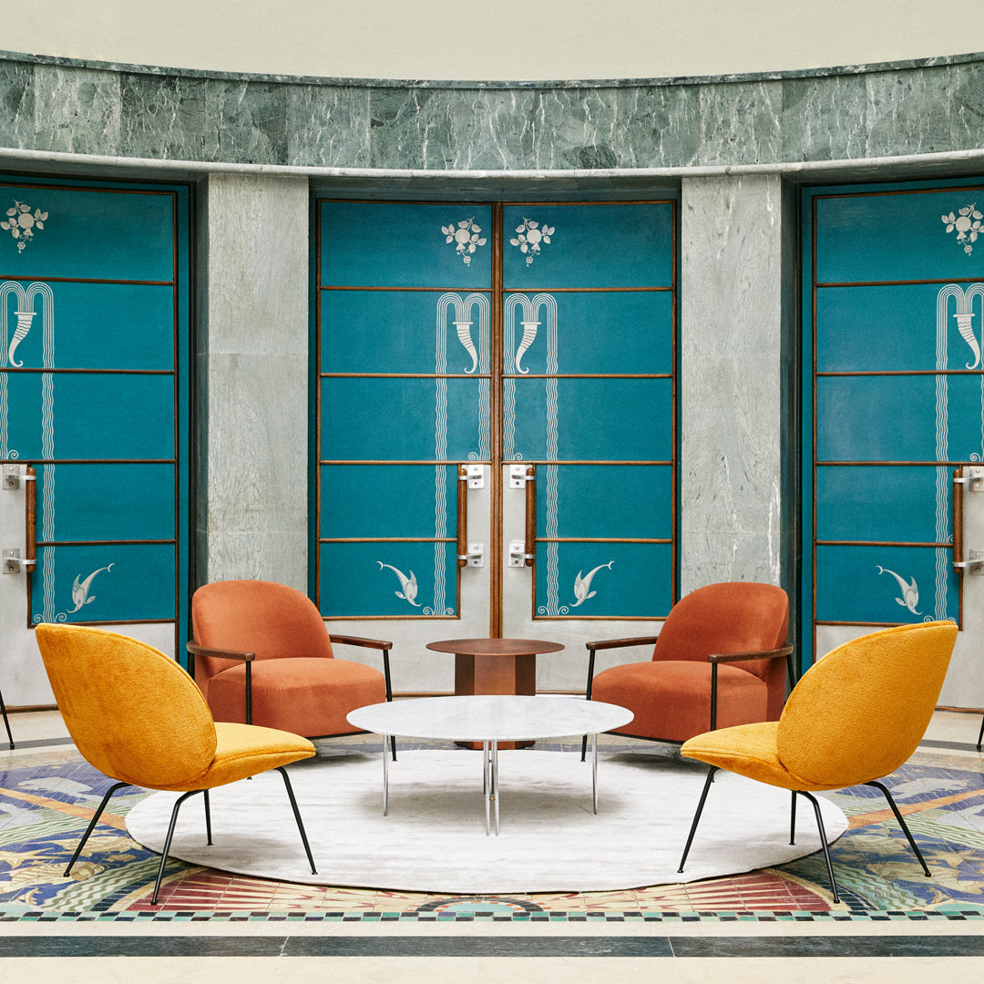 Modern Beetle Lounge Chair with Conic Base - Mid-Century Inspired Accent Chair for Living Room, Bedroom, or Office - Perfect for Relaxing, Reading, and Adding Stylish Comfort to Any Space