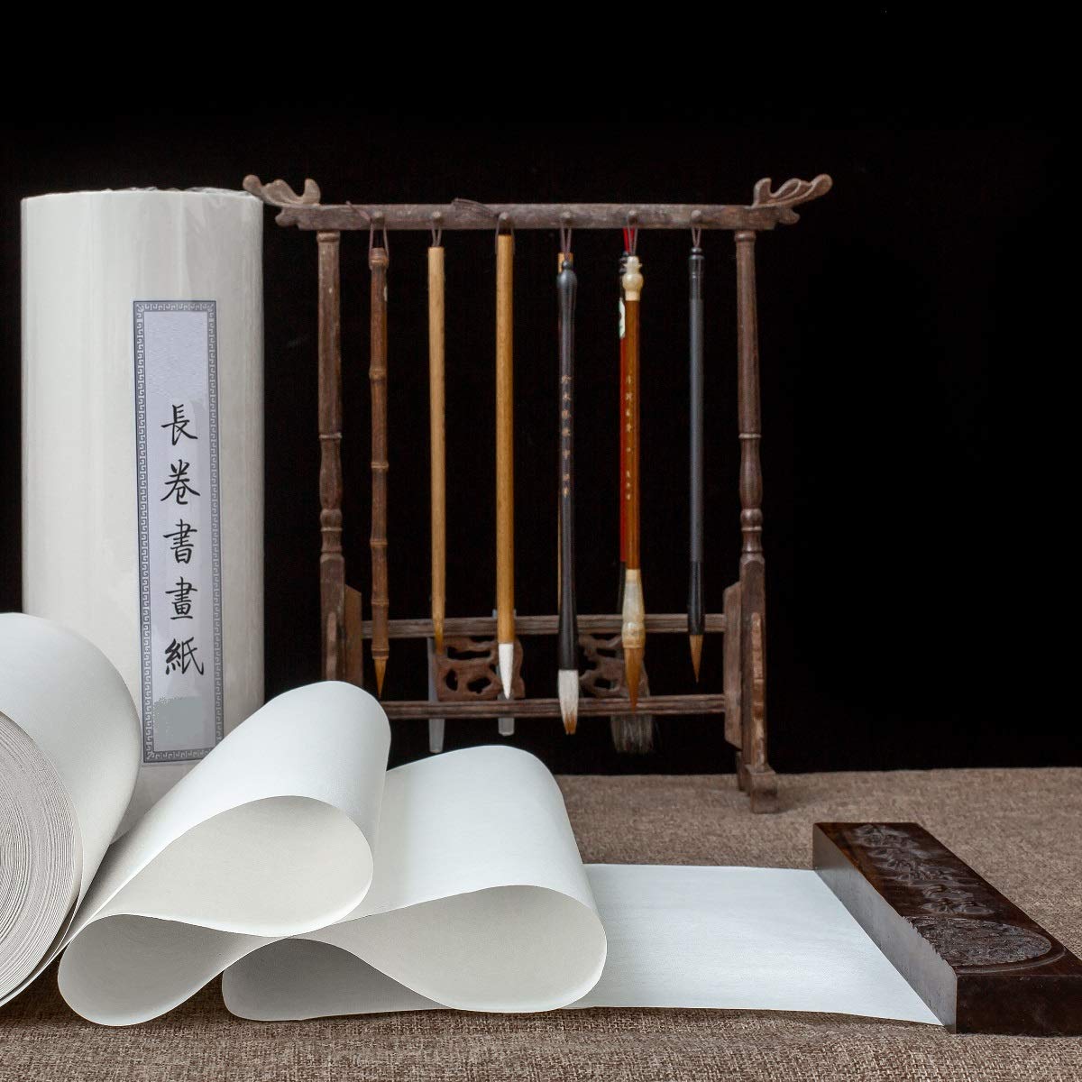 Premium Chinese/Japanese Calligraphy Paper Roll - Sumi/Xuan/Rice Paper for Brush Writing & Painting - 50cm x 25m Long Scroll Shu (Ripe) Xuan Paper - Ideal for Traditional Calligraphy, Ink Wash Painting & Art Projects