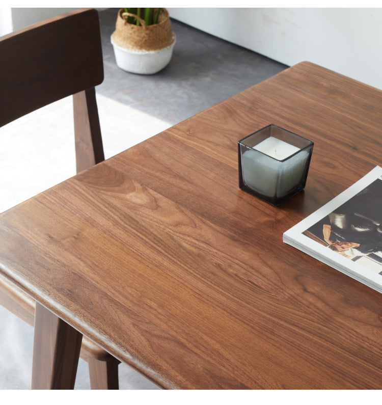 Premium Black Walnut Solid Wood Dining Table - Handcrafted Rustic Farmhouse Style - Perfect for Family Gatherings & Dinner Parties