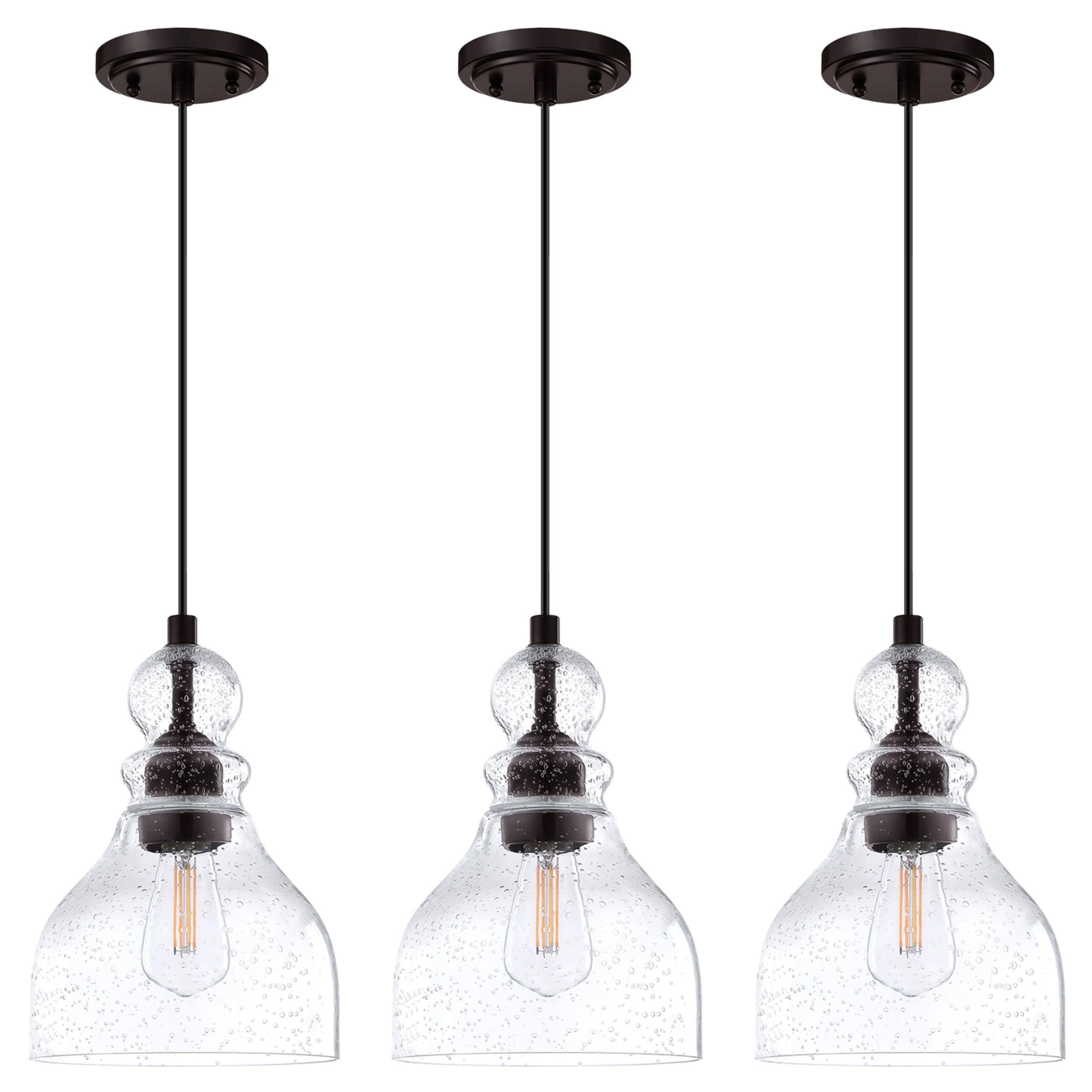 3 Pack Modern Industrial Farmhouse Pendant Light - 6.5