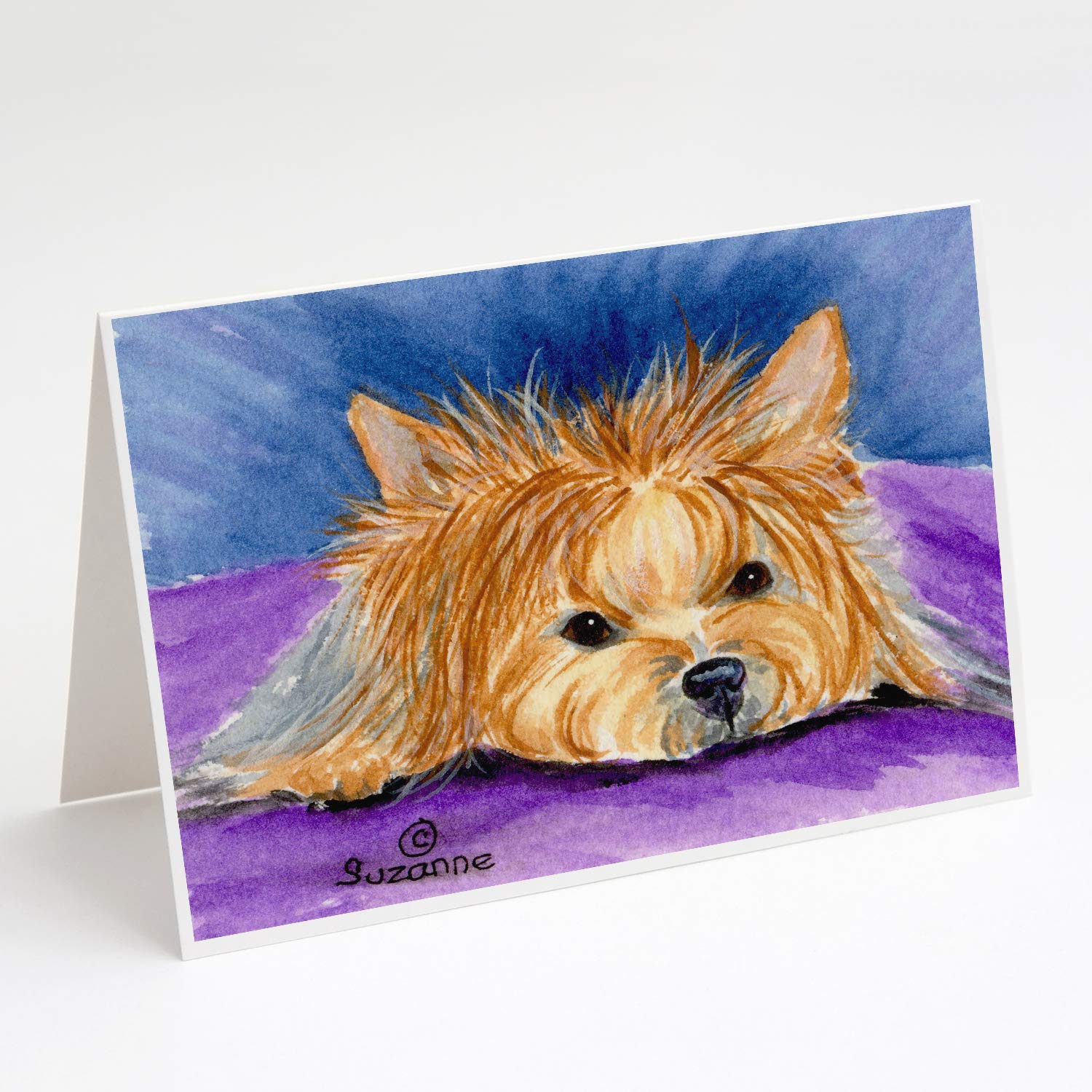 Yorkie Greeting Cards and Envelopes - Pack of 8 Blank A7 (5x7) Note Cards with Whimsical Dog Design | Perfect for Birthdays, Thank You Notes & Special Occasions | Caroline's Treasures SS8749GCA7P