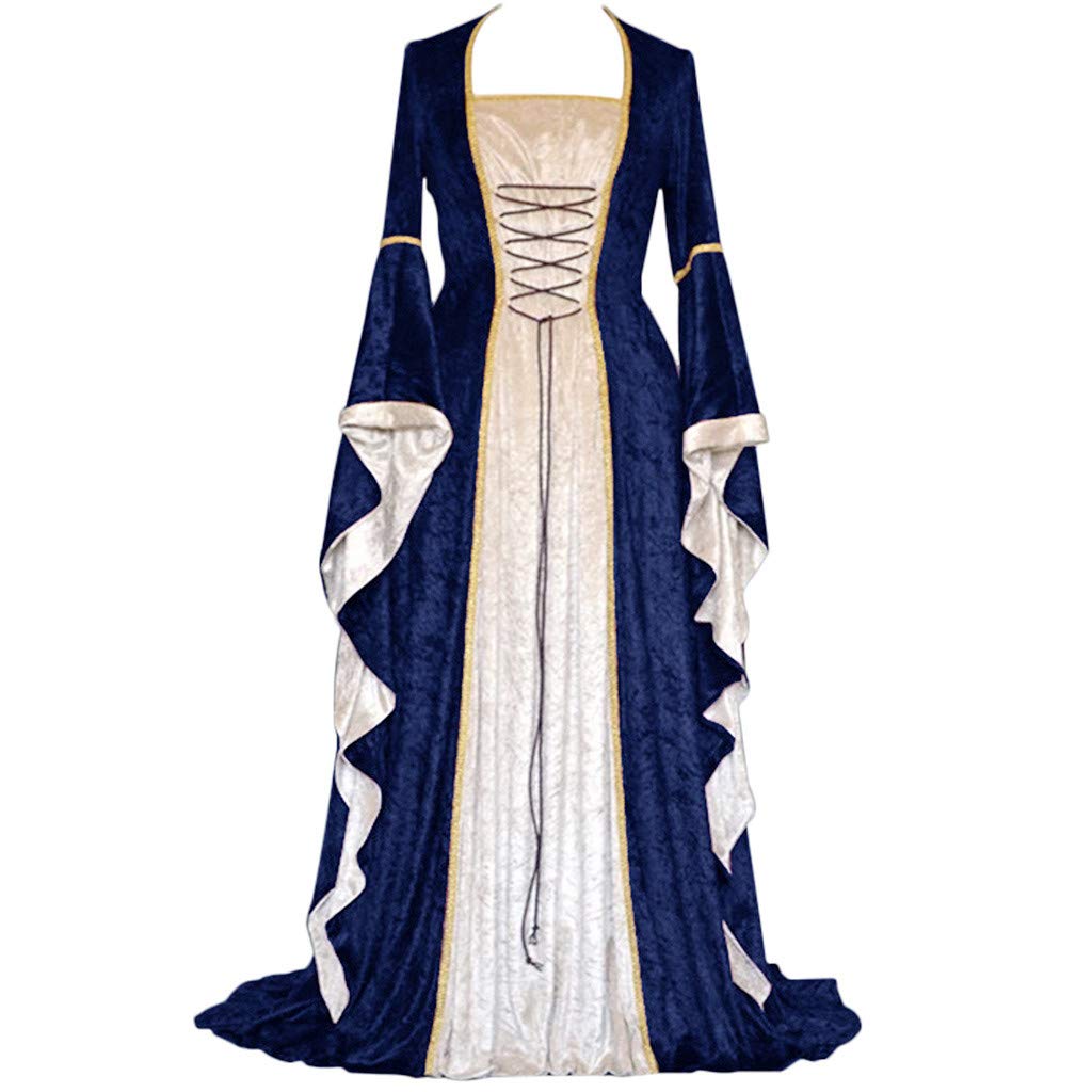 Vintage Medieval Gothic Floor-Length Dress for Women - Long Sleeve Green Cosplay Costume | Perfect for Renaissance Fairs, Halloween, and Theatrical Performances