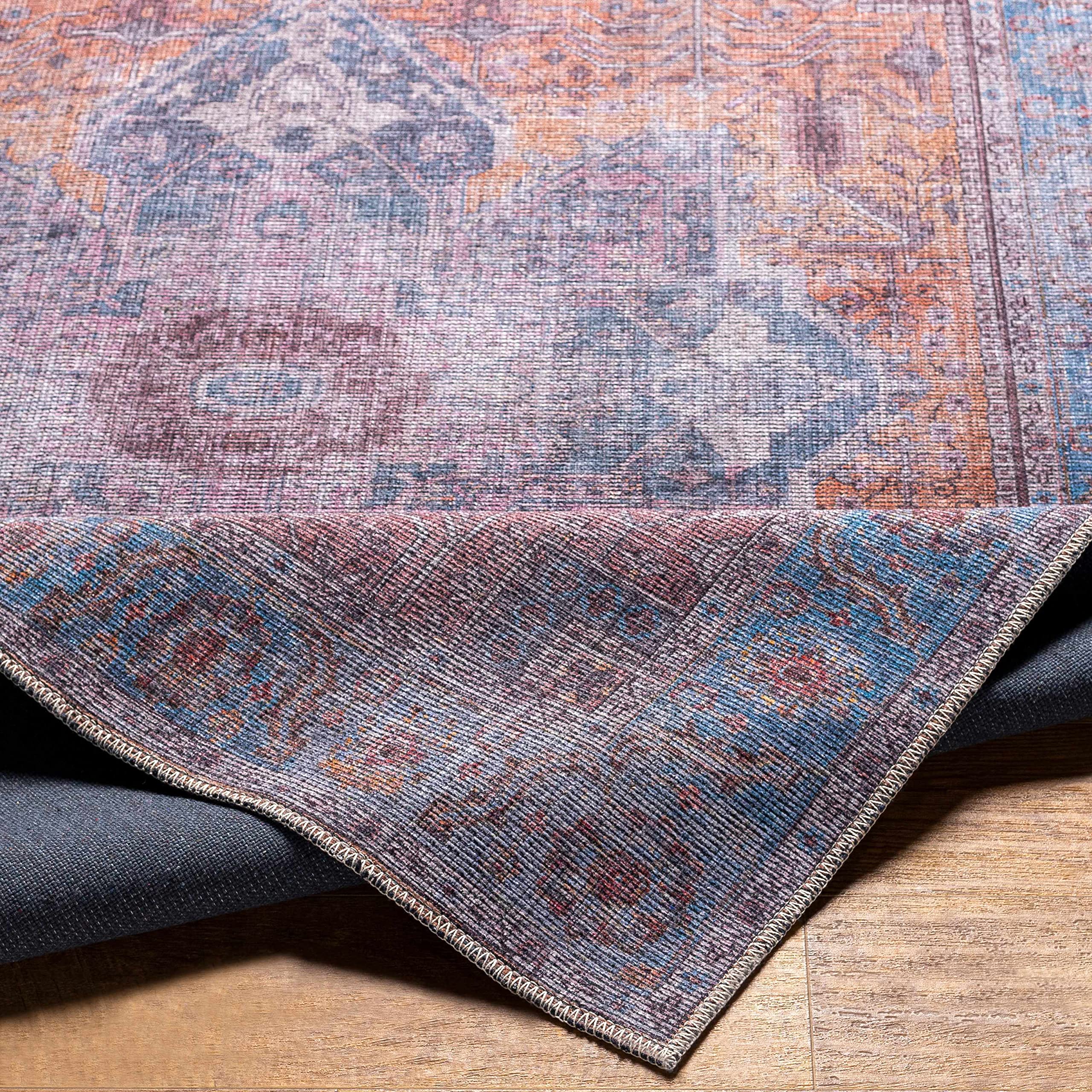 Hauteloom Tabina Machine Washable Area Rug - Gray & Purple - 7'10