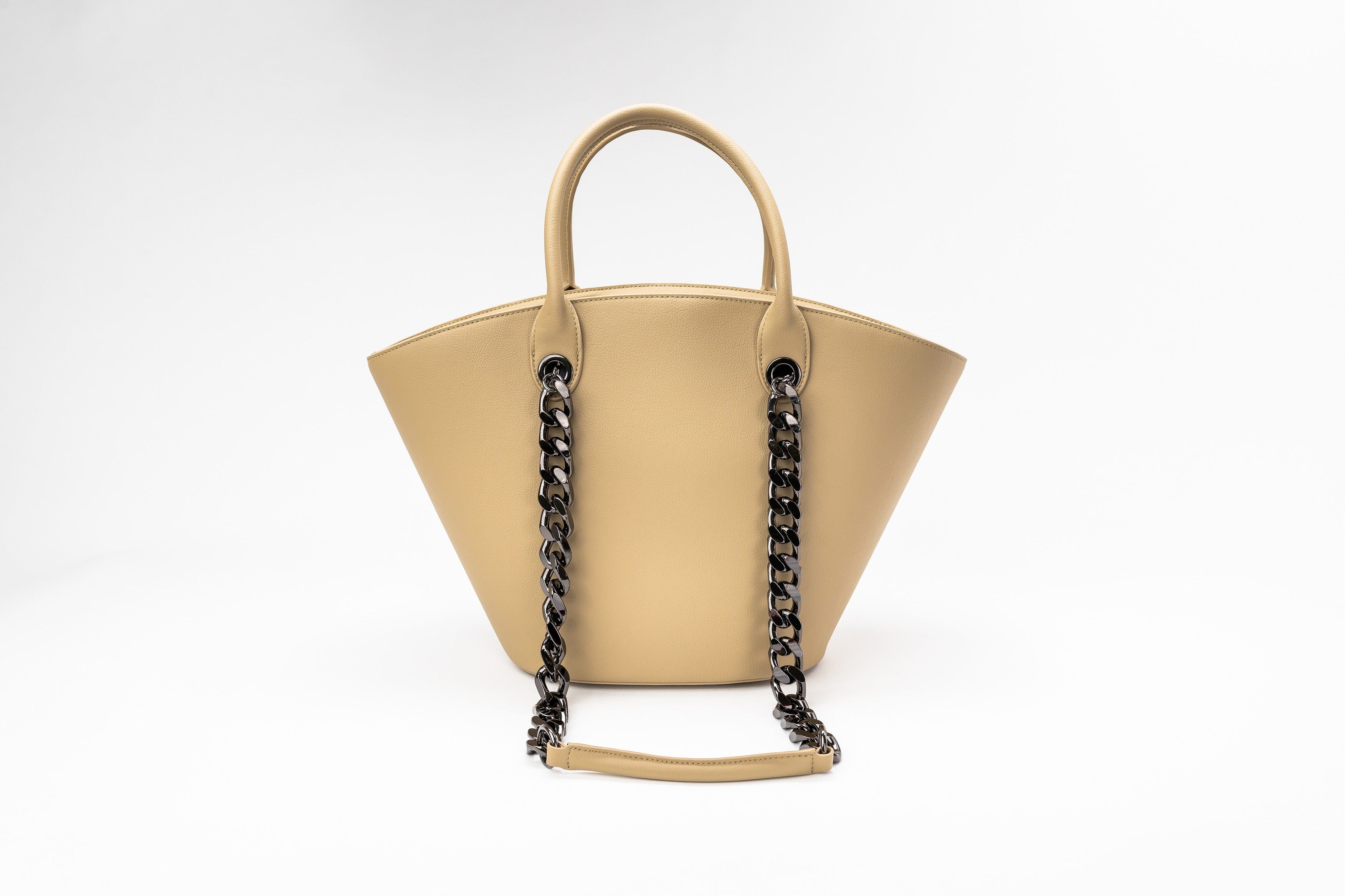 Seva Vegan Cactus Leather Tote Bag - Eco-Friendly Beige Sand Color - Perfect for Work, Travel & Everyday Use