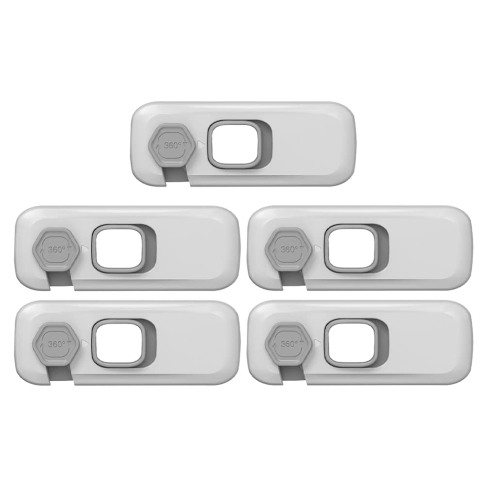 5-Pack Child Safety Locks - Baby Proof Cabinet & Drawer Latches, Window & Door Security Locks for Toddlers - Home Childproofing Essentials for Kitchen, Bathroom & Nursery Safety