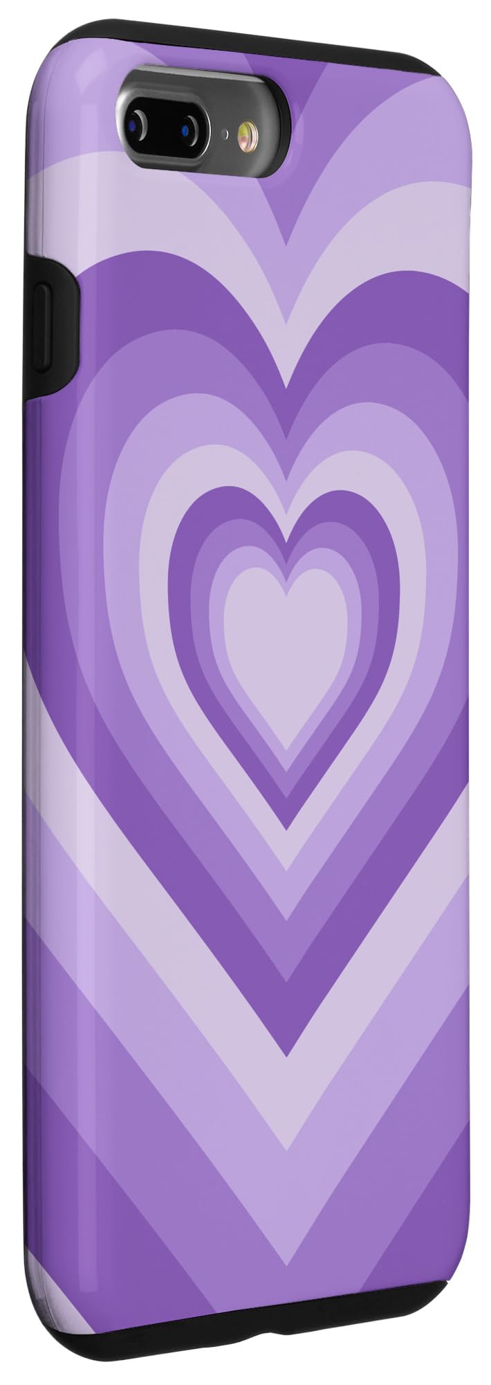 iPhone 7 Plus/8 Plus Purple Love Heart Groovy Coffee Latte Pattern Case - Stylish & Durable Women's Phone Cover for Daily Use, Travel, and Gifts