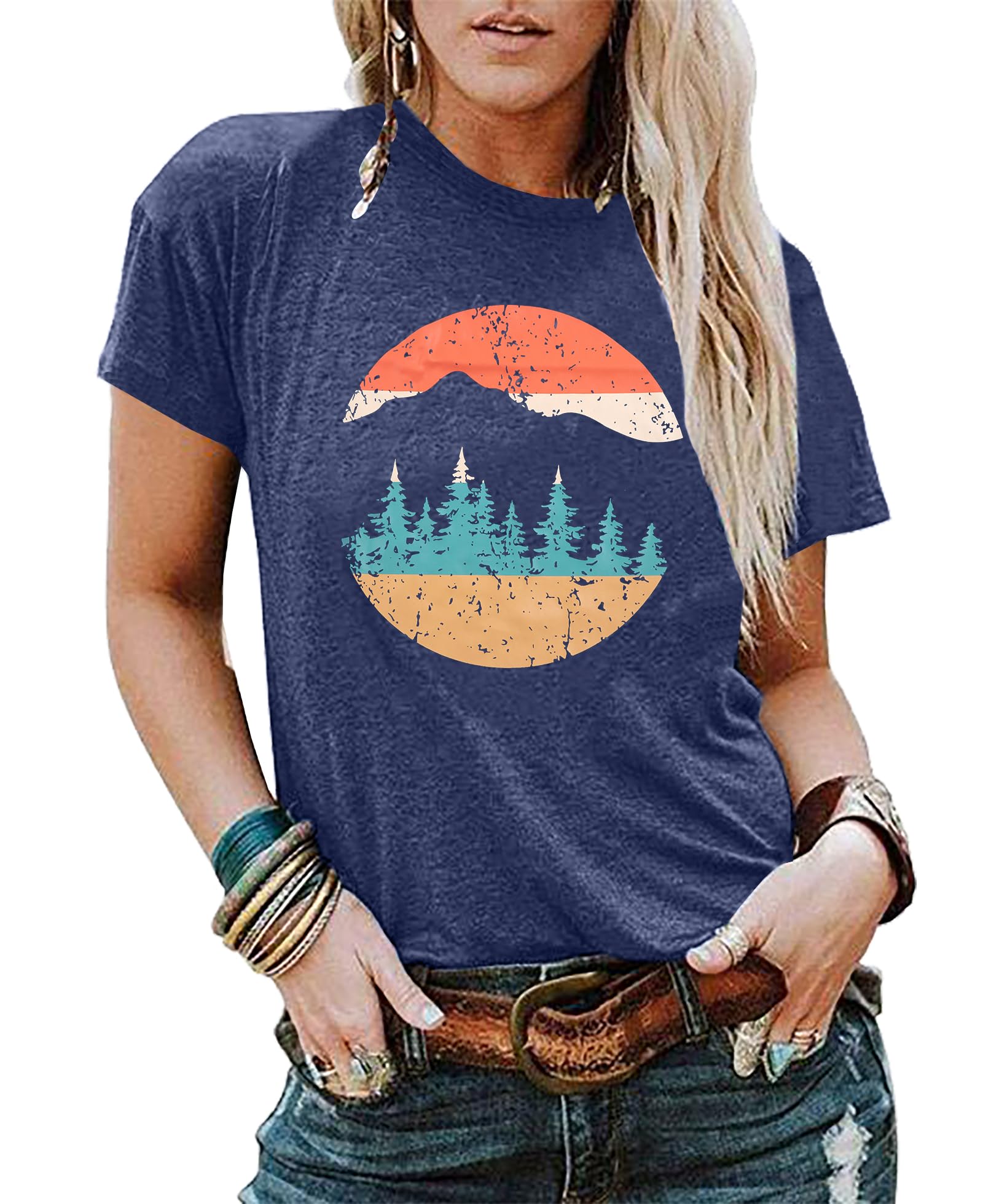 Women's Adventure Graphic Tee - Hiking & Mountain T-Shirt for Outdoor Enthusiasts | Casual Short Sleeve Top for Camping, Travel & Everyday Wear