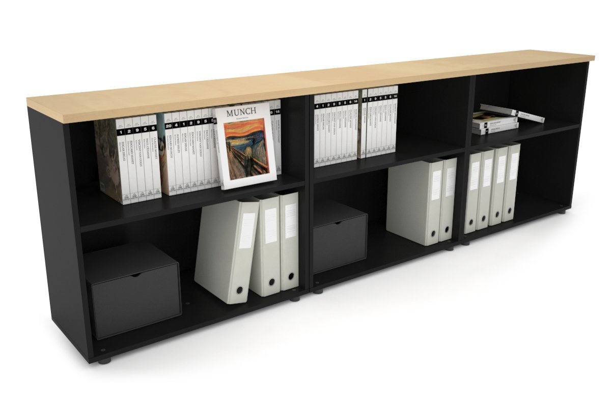 Small Open Bookcase - 2400W x 750H x 350D Uniform Shelf for Home Office, Living Room & Bedroom Storage Organization