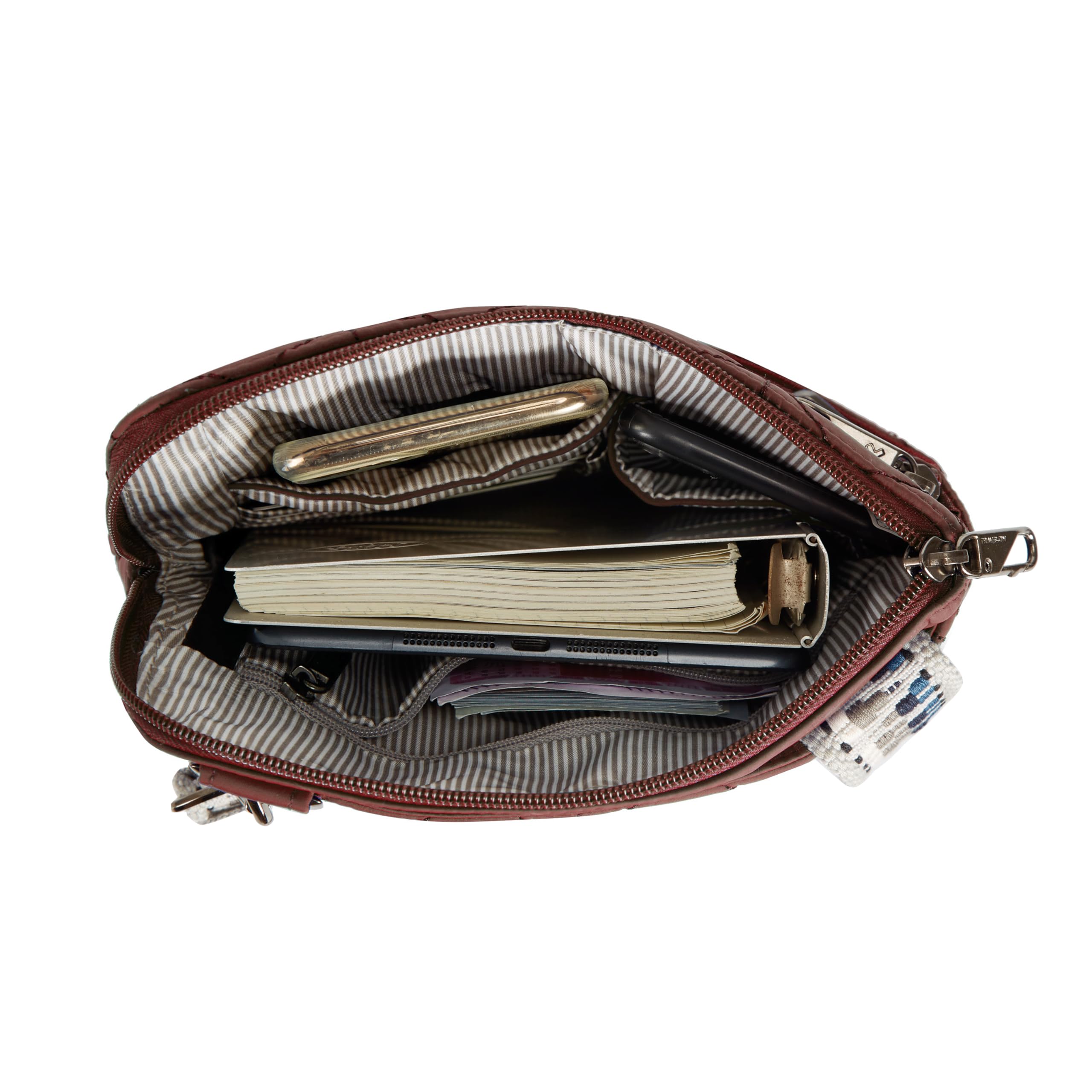 Travelon Anti-Theft Boho Slim Crossbody Bag for Women - Secure RFID Blocking Purse with Adjustable Strap - Perfect for Travel, Commuting & Everyday Use