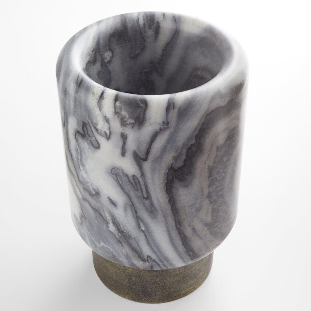 Cyan Design 11649 Roma Vase - Antique Brass & Grey Marble Small Decorative Vase for Home Decor, Wedding Centerpiece, Tabletop Display