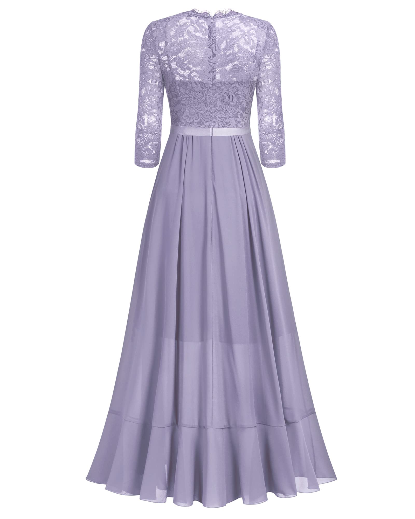 Miusol Women's Elegant Floral Lace Ruffle Bridesmaid Maxi Dress - Perfect for Weddings, Parties & Formal Events